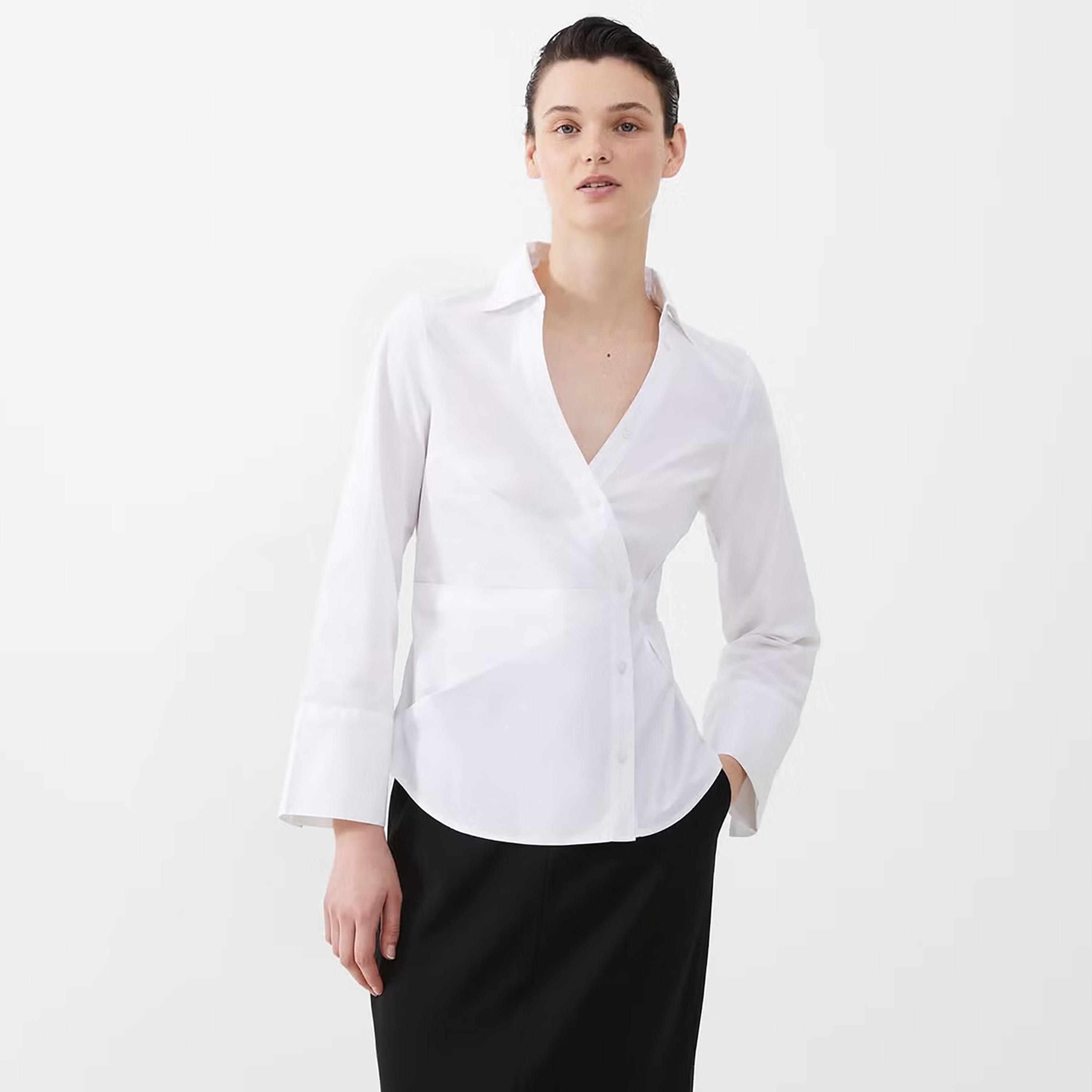 French Connection White Collared Women's Shirt-women-clothing-shirtsandblouses-shirts-image-1