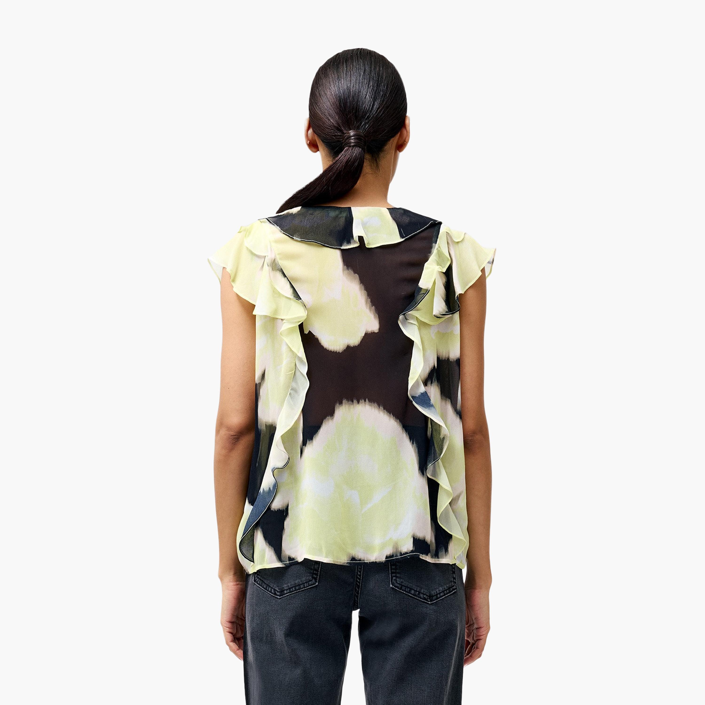 French Connection Yellow Tie-Dye Women's Top-women-clothing-shirtsandblouses-blouses-image-3