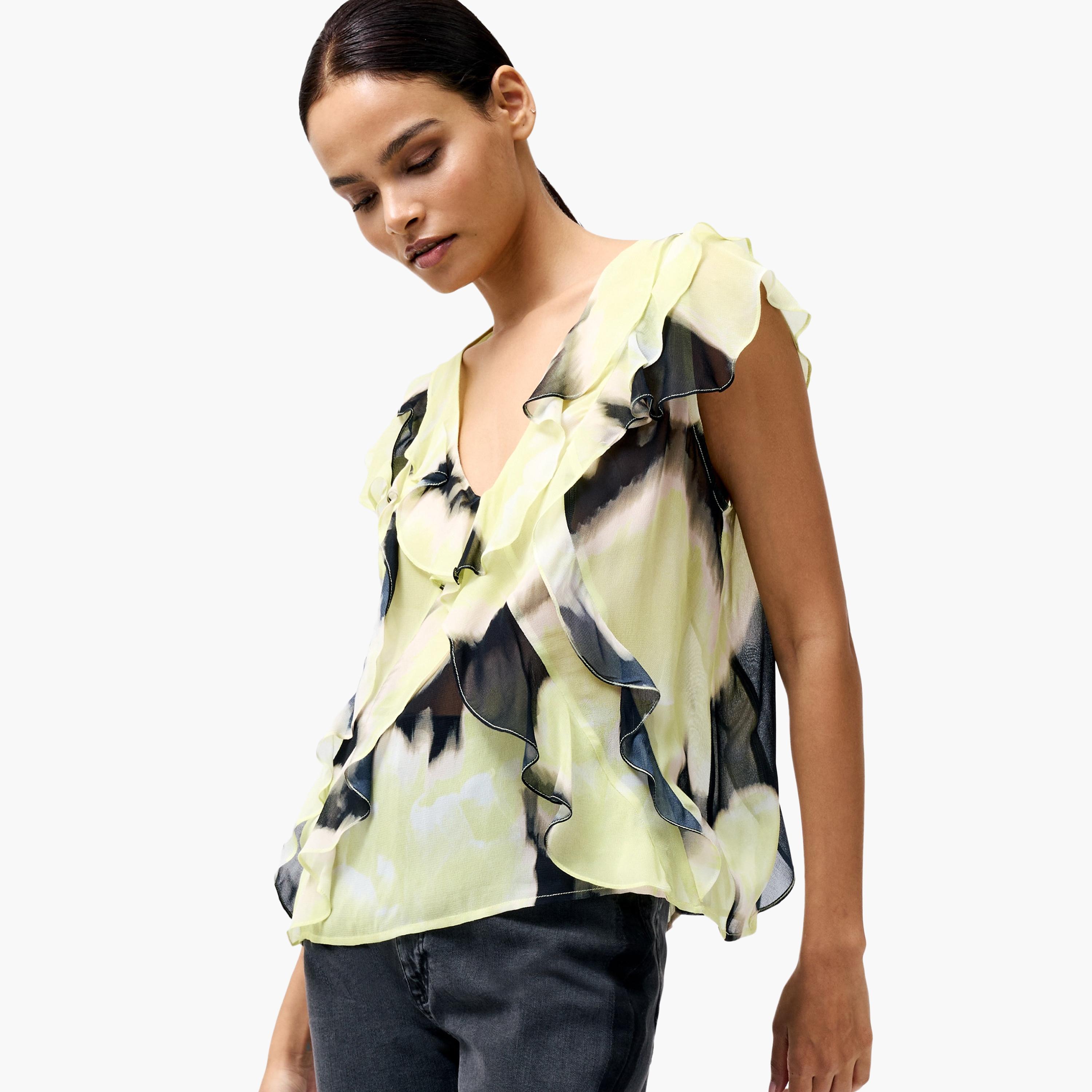 French Connection Yellow Tie-Dye Women's Top-women-clothing-shirtsandblouses-blouses-image-4