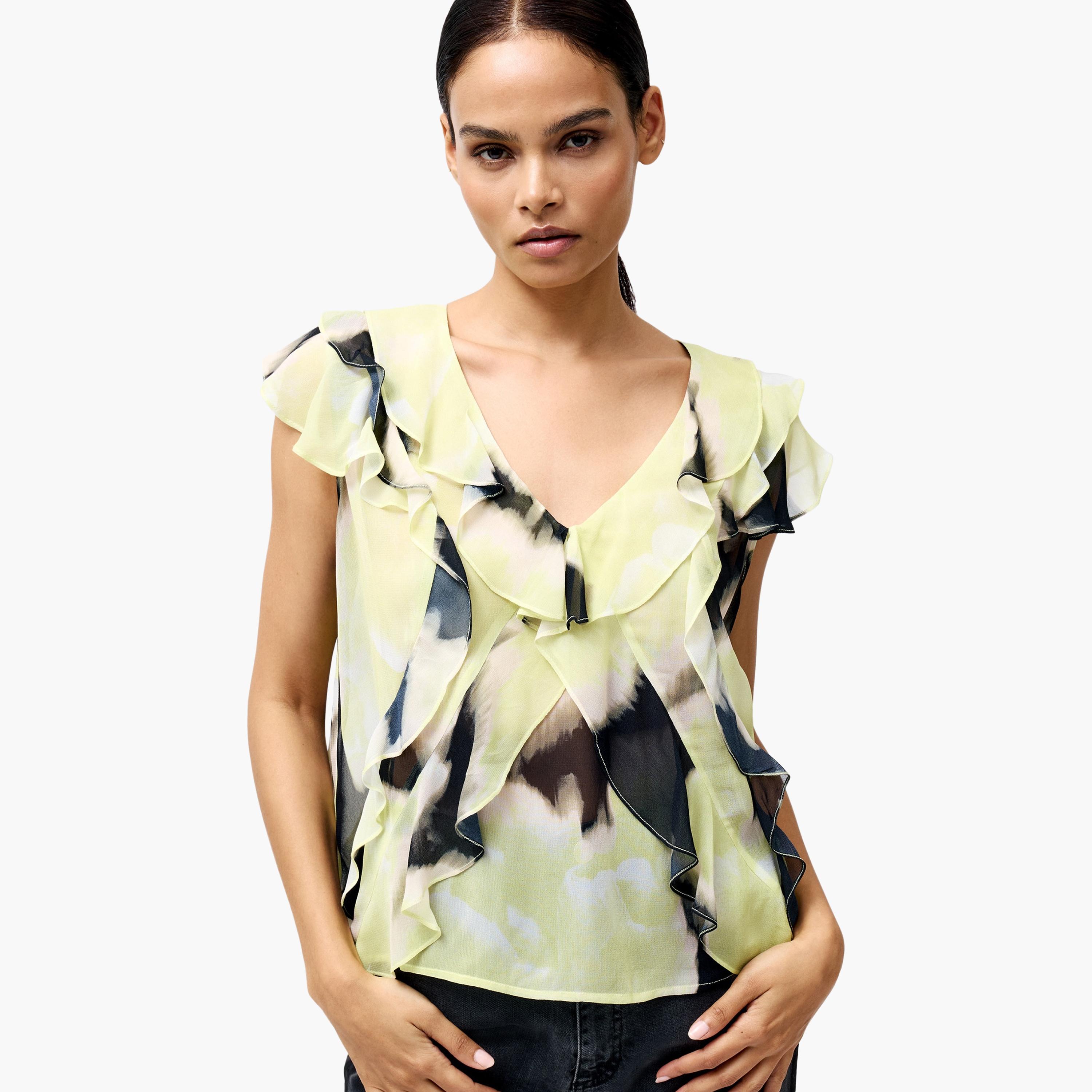 French Connection Yellow Tie-Dye Women's Top-women-clothing-shirtsandblouses-blouses-image-5