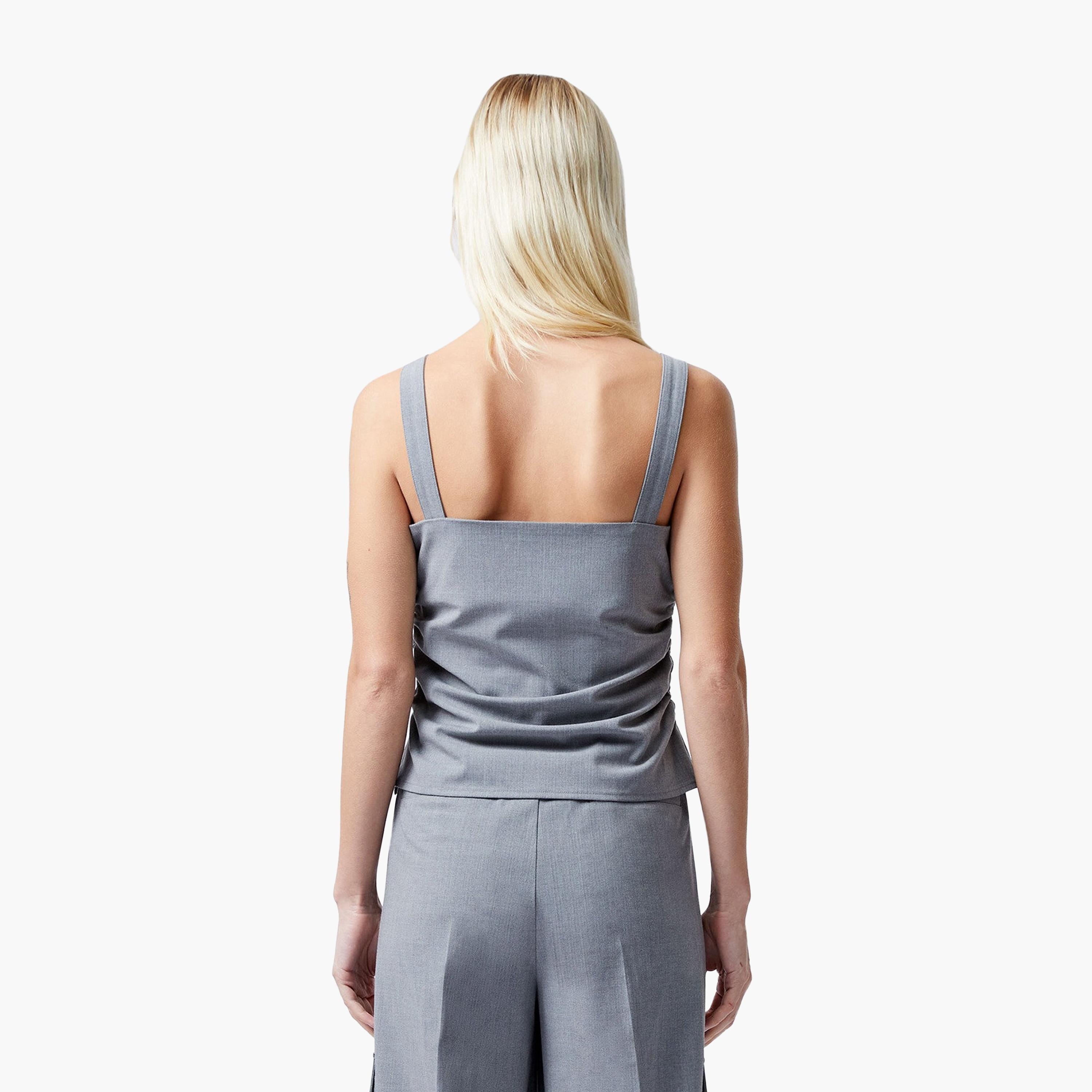 French Connection Grey Square Neck Women's Top-women-clothing-shirtsandblouses-blouses-image-3