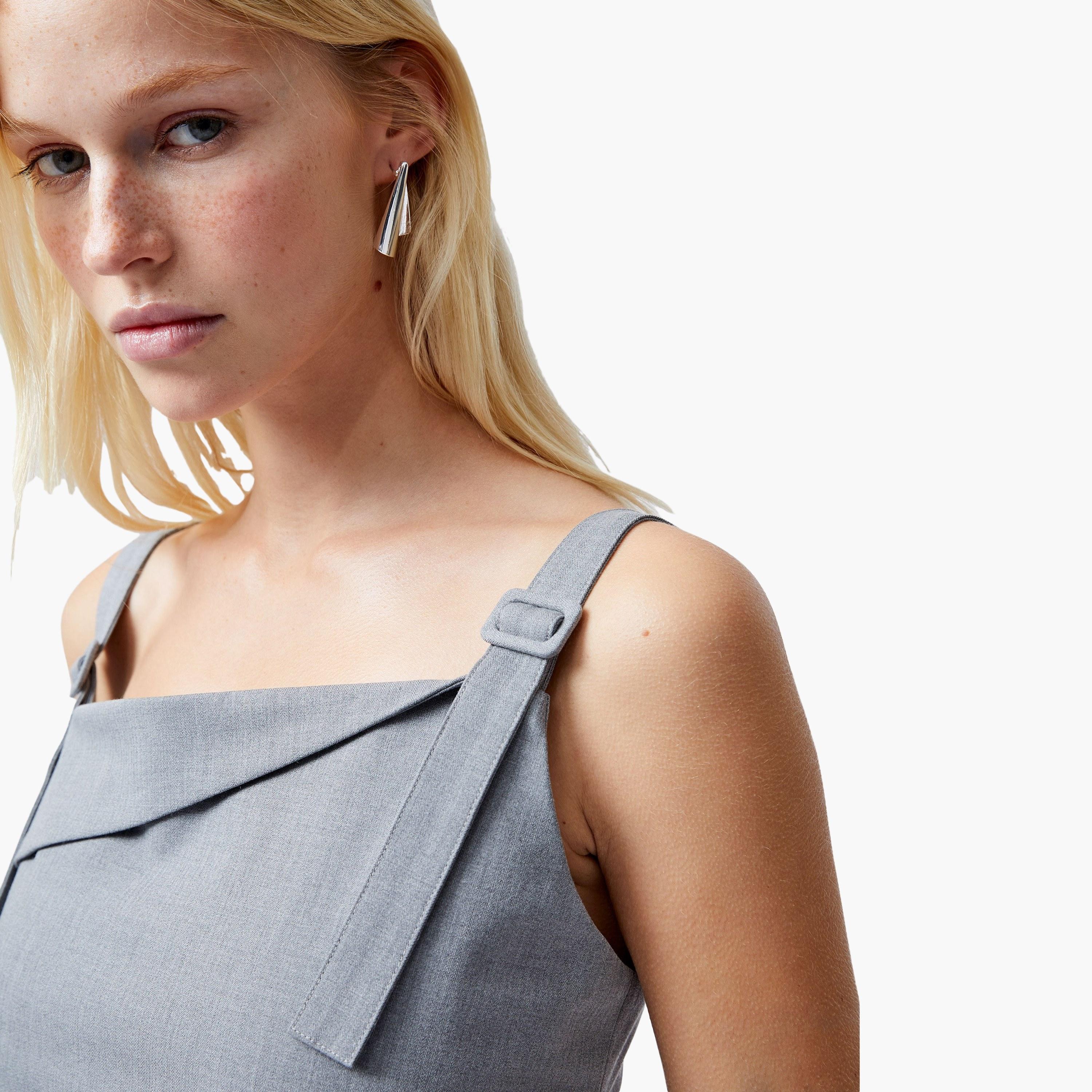 French Connection Grey Square Neck Women's Top-women-clothing-shirtsandblouses-blouses-image-4