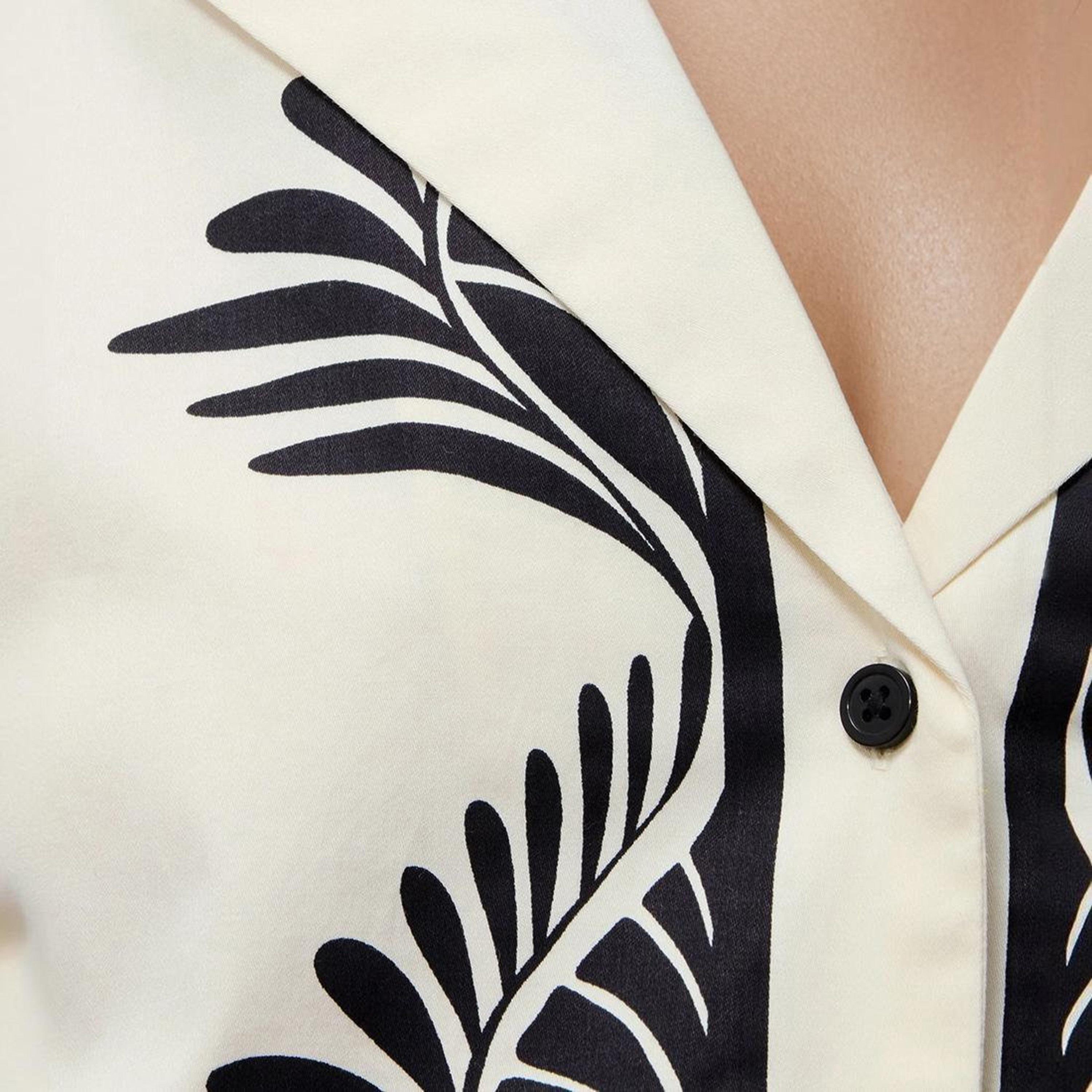 French Connection Cream Printed Cotton Lapel collar Women's Shirt-women-clothing-shirtsandblouses-shirts-image-5