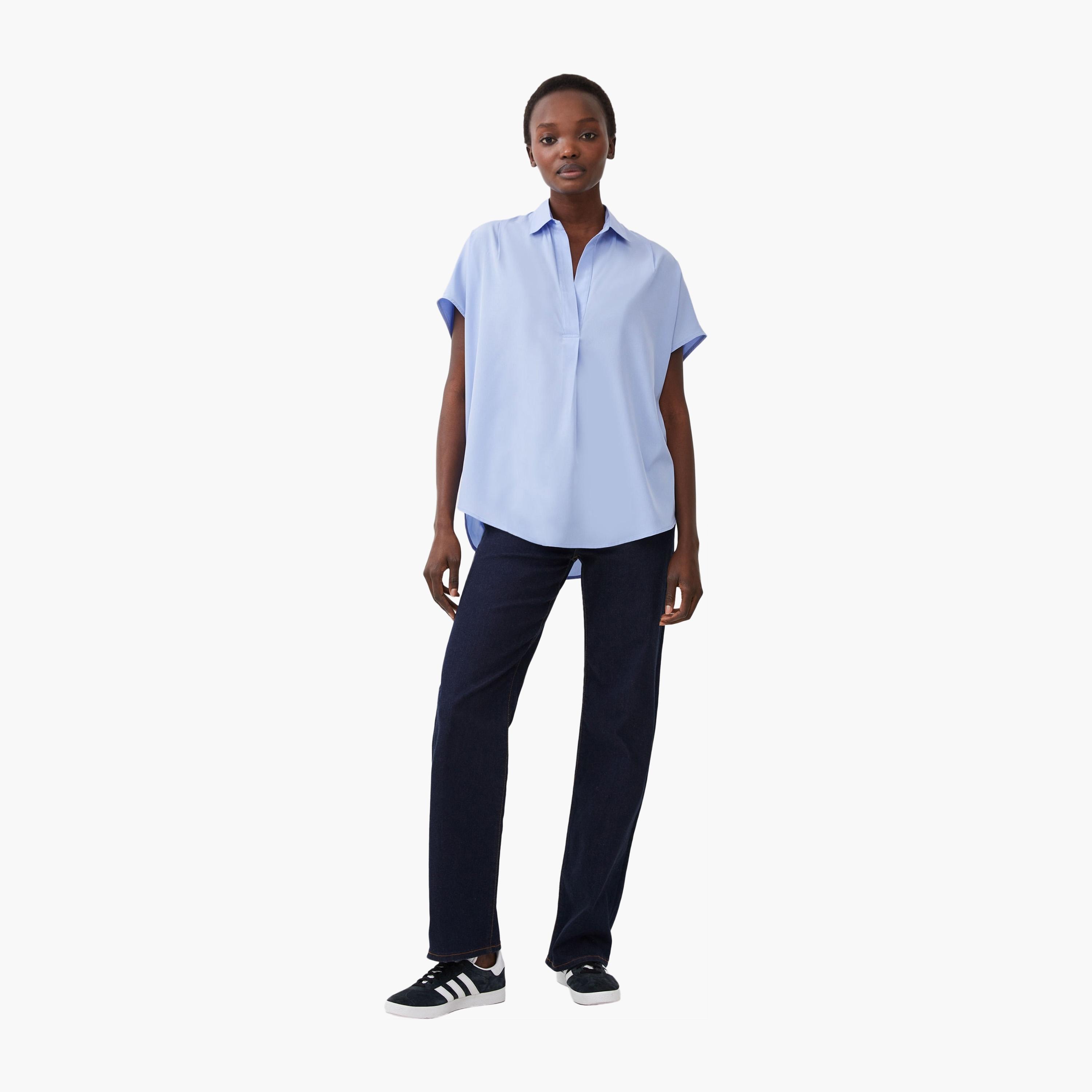 قميص نسائي بياقة من فرينش كونيكشن-women-clothing-shirtsandblouses-shirts-image-2