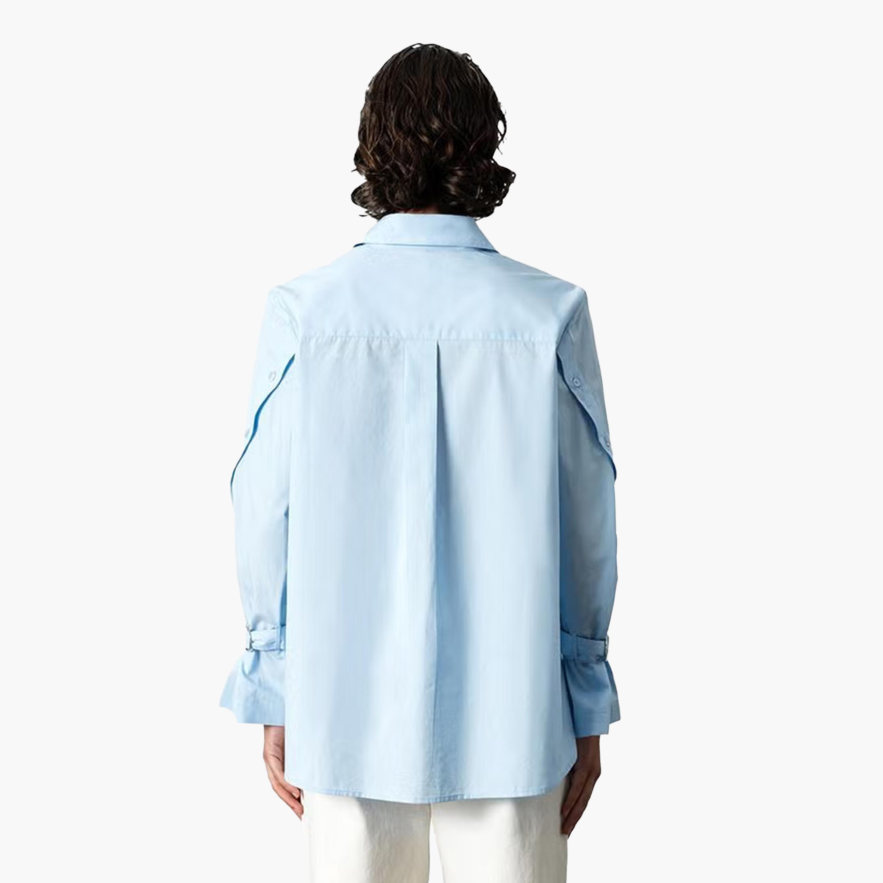 French Connection Blue Cotton Collared Women's Shirt-women-clothing-shirtsandblouses-shirts-image-2
