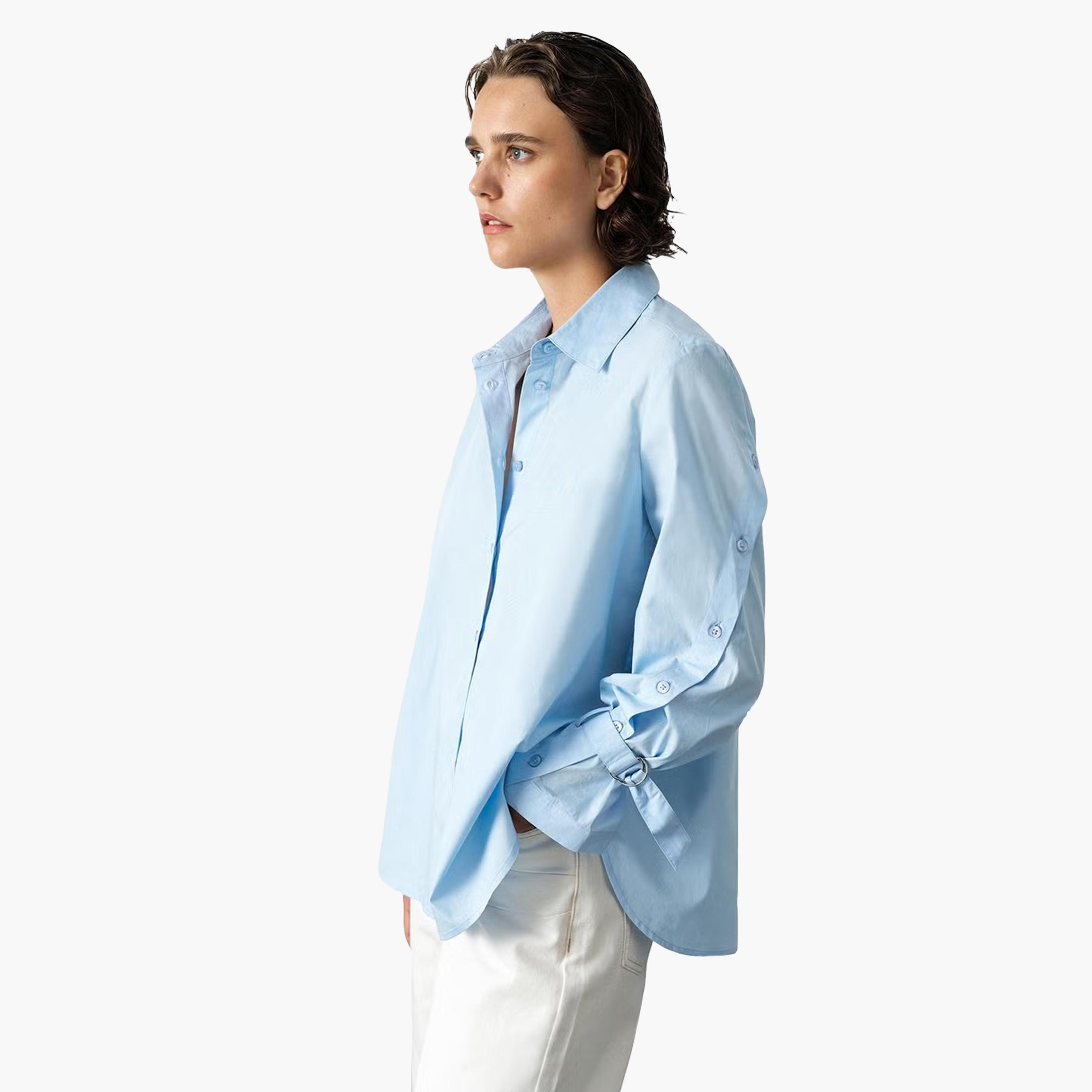 French Connection Blue Cotton Collared Women's Shirt-women-clothing-shirtsandblouses-shirts-image-3