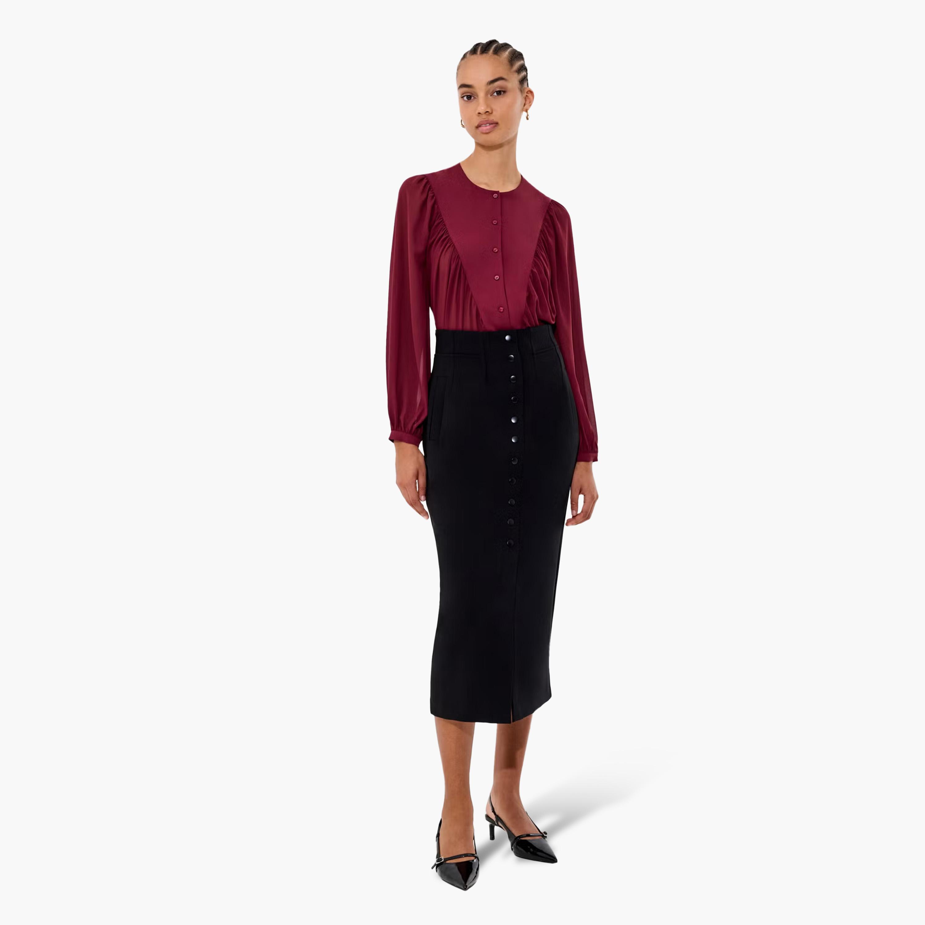 French Connection Red Ruched Women's Top-women-clothing-shirtsandblouses-blouses-image-2