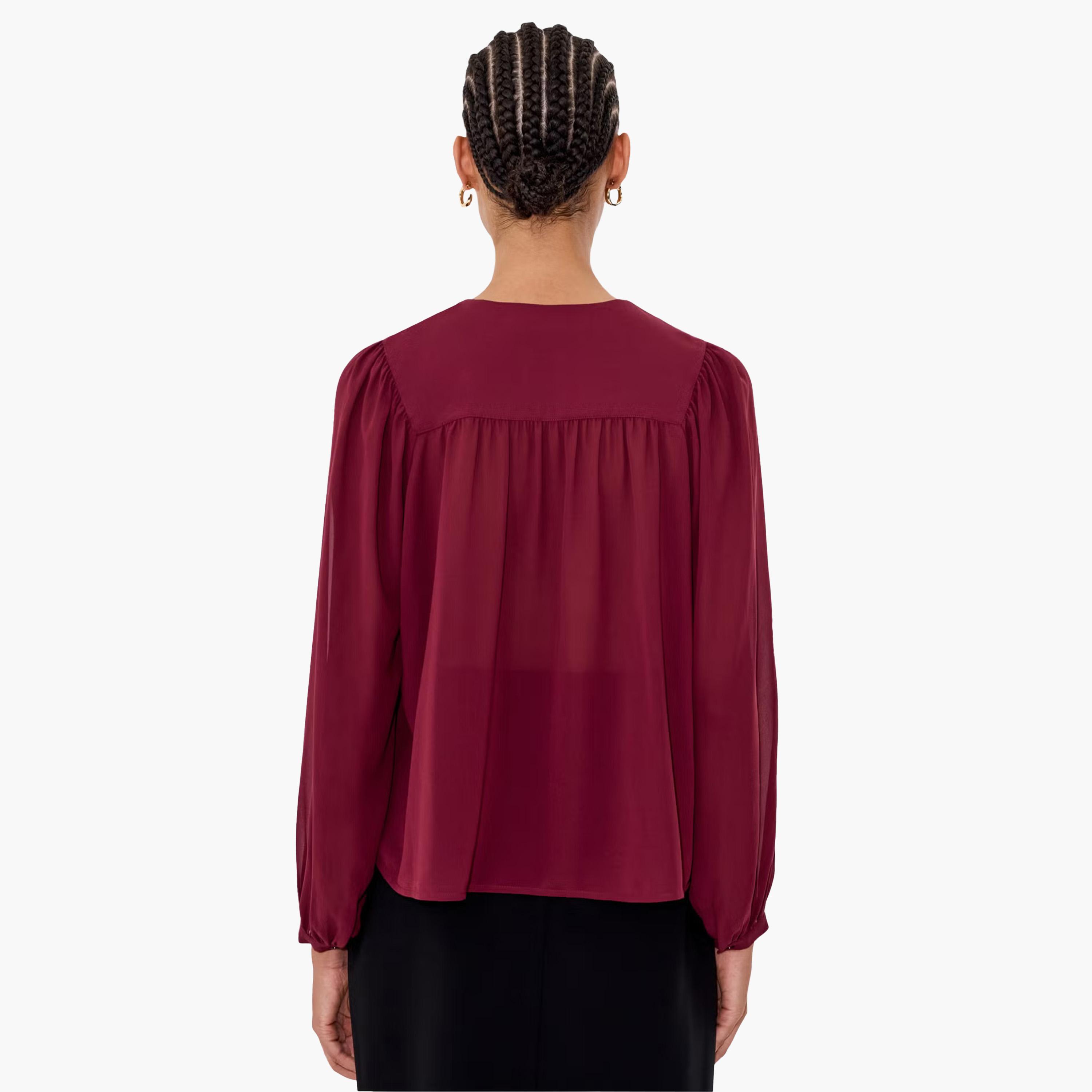 French Connection Red Ruched Women's Top-women-clothing-shirtsandblouses-blouses-image-3
