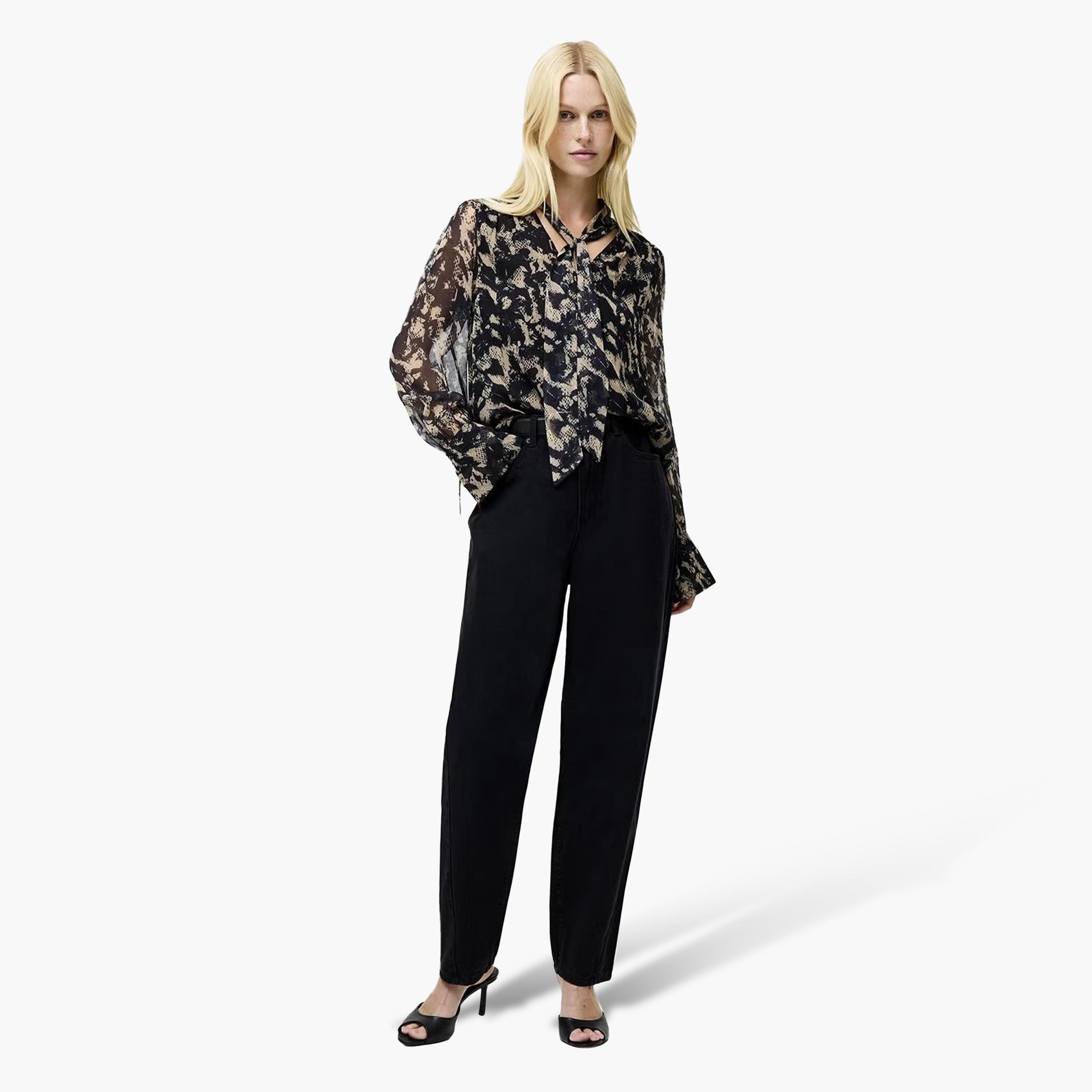 French Connection Black Snake Print Women's Top-women-clothing-shirtsandblouses-blouses-image-2