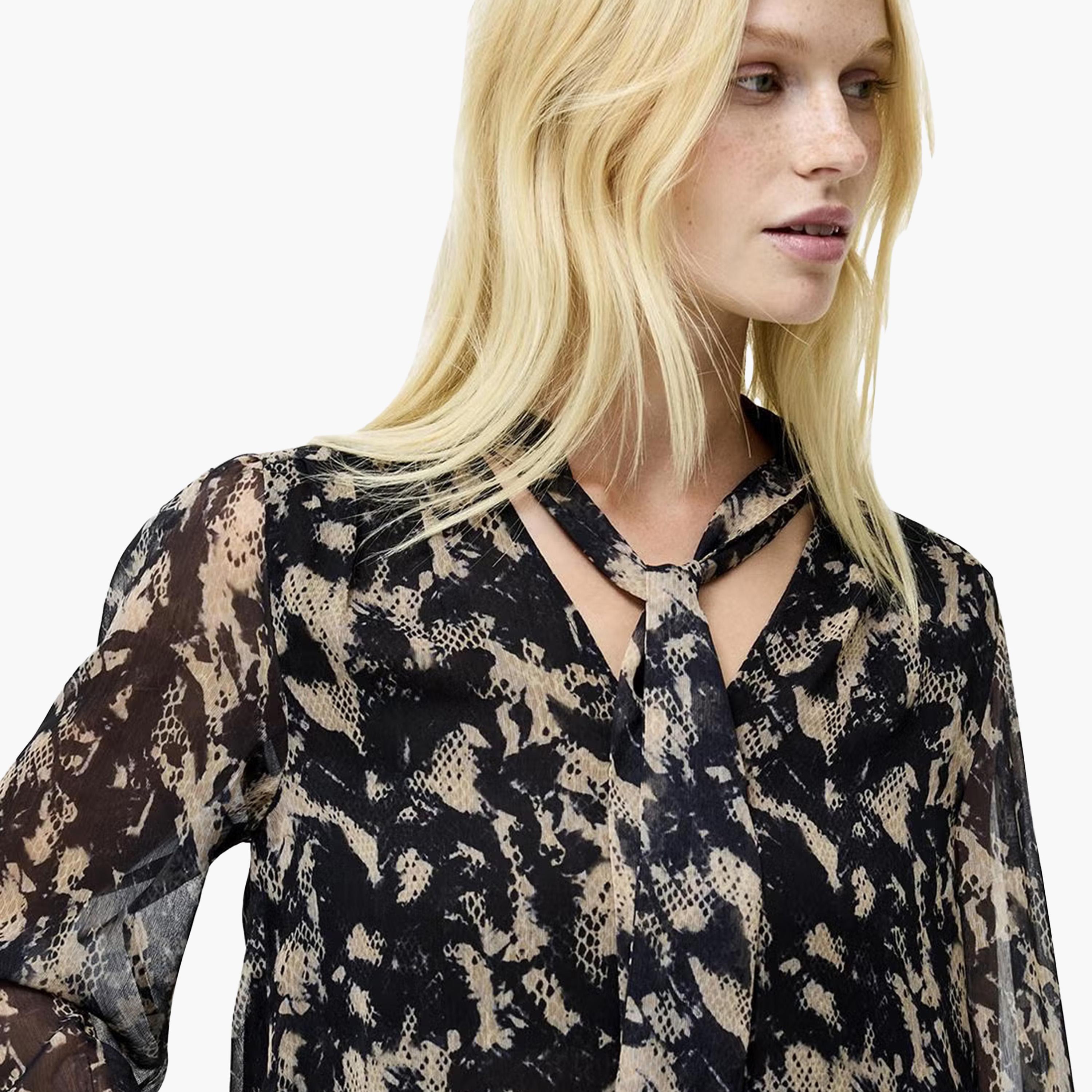 French Connection Black Snake Print Women's Top-women-clothing-shirtsandblouses-blouses-image-4