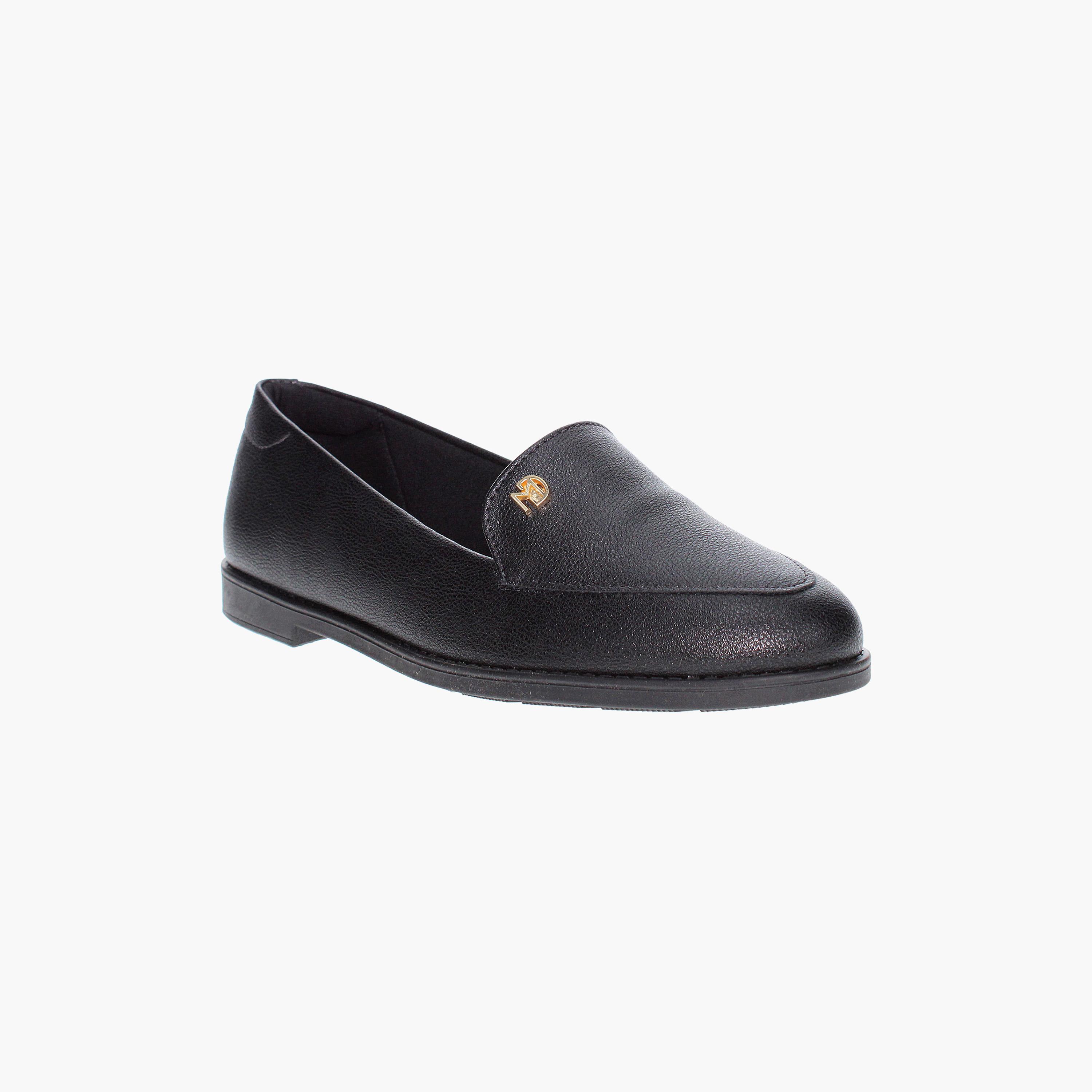 Modare by Geoomnii Women's Slip On Loafers with Metal Accent | 7371-108-21736      -women-shoes-loafersandmoccasins-image-1