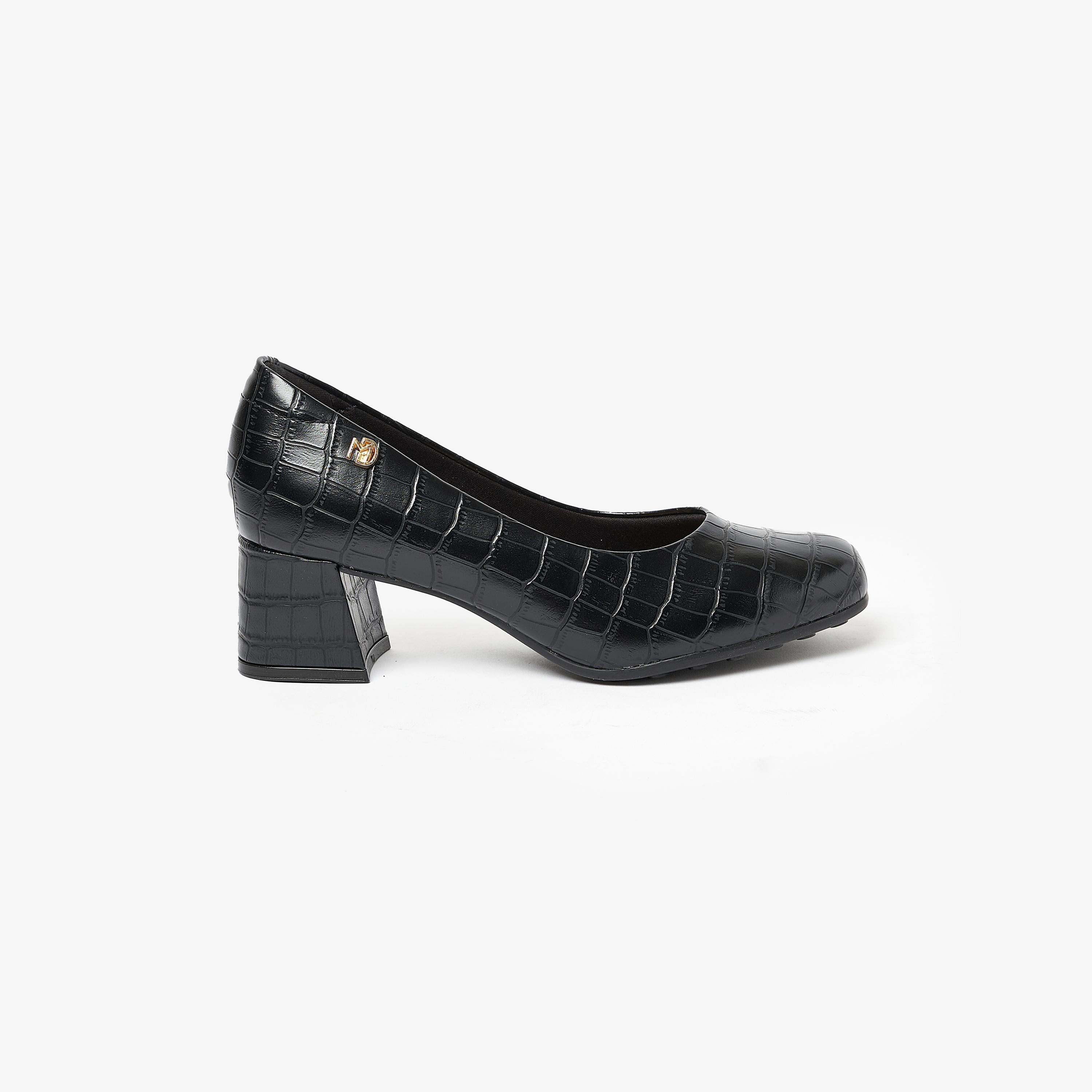 حذاء بامبز نسائي من موداري بكعب عريض ومنسوج من جلد التمساح | 7373-100-25671-women-shoes-heels-image-2