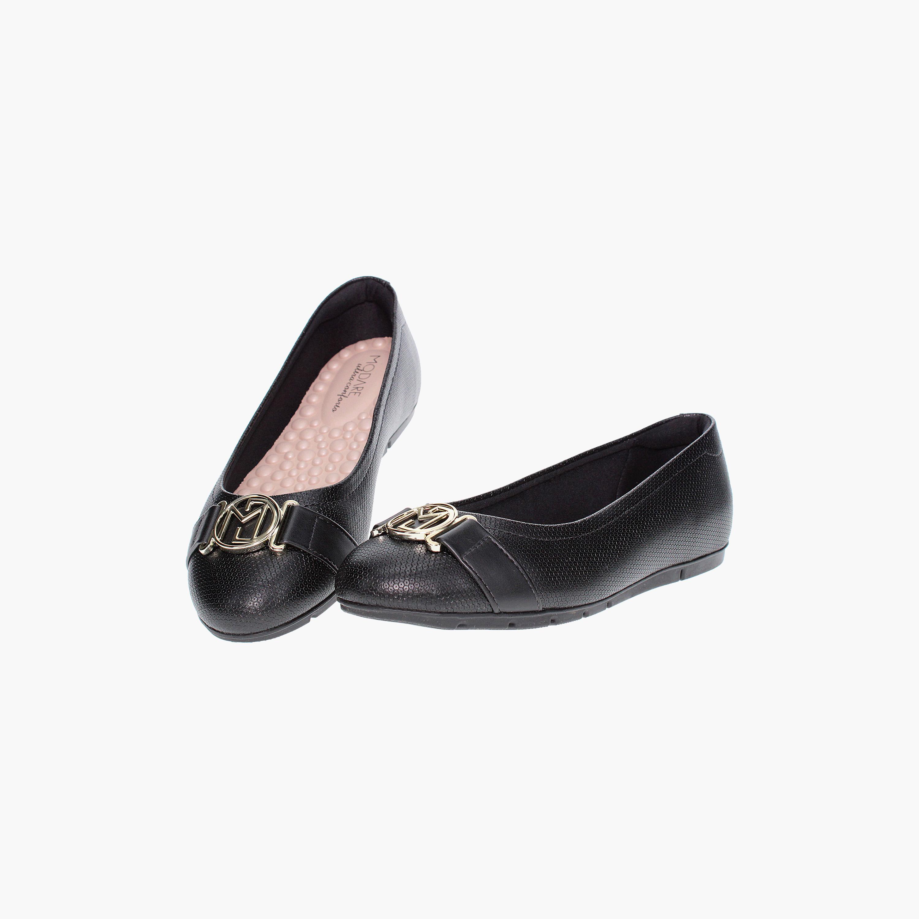 Modare by Geoomnii Women's Round Toe Ballerinas with Golden Buckle Detail | 7385-101-25930     -women-shoes-ballerinas-image-4