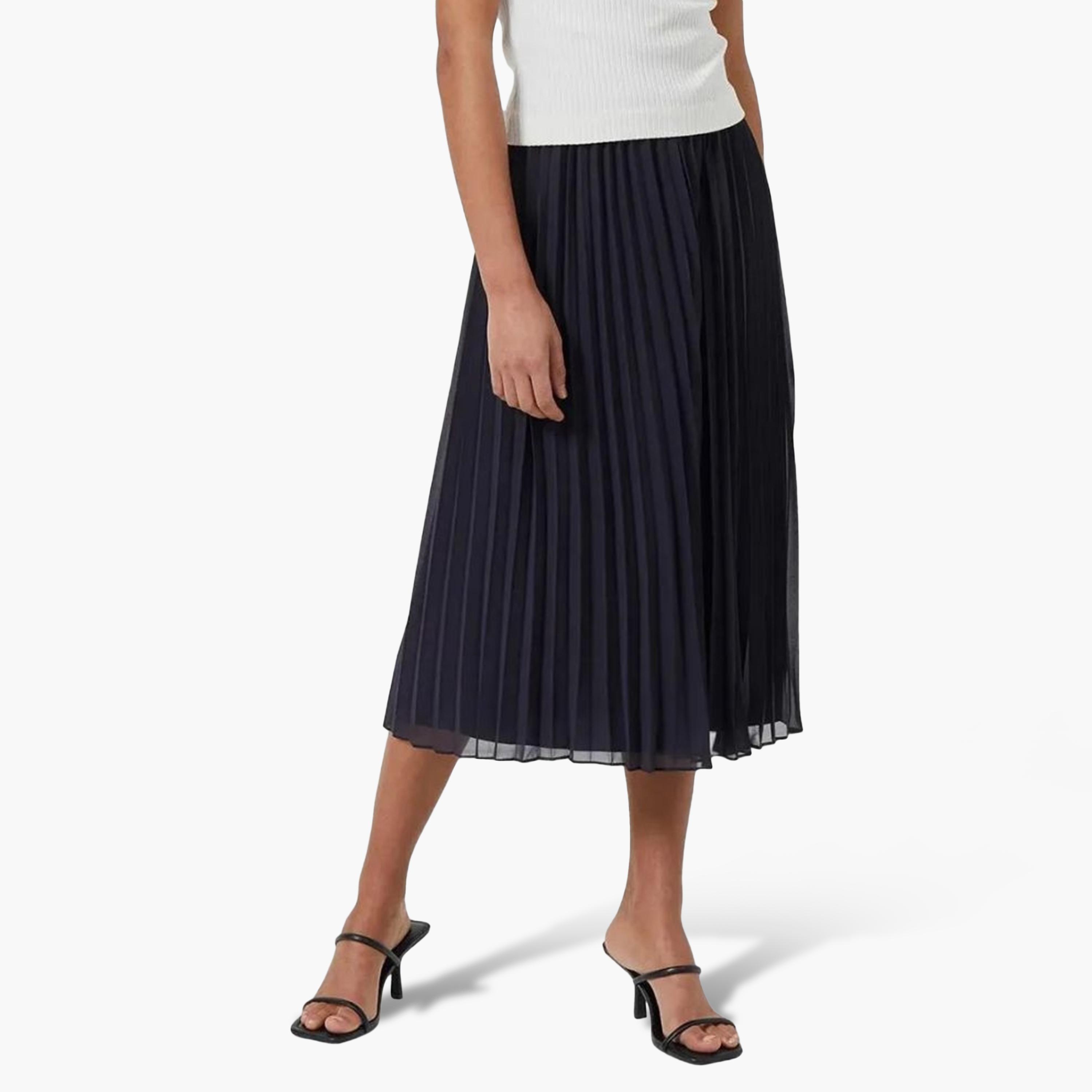 French Connection Pleated Women's A-Line Midi Skirt-women-clothing-skirts-image-1