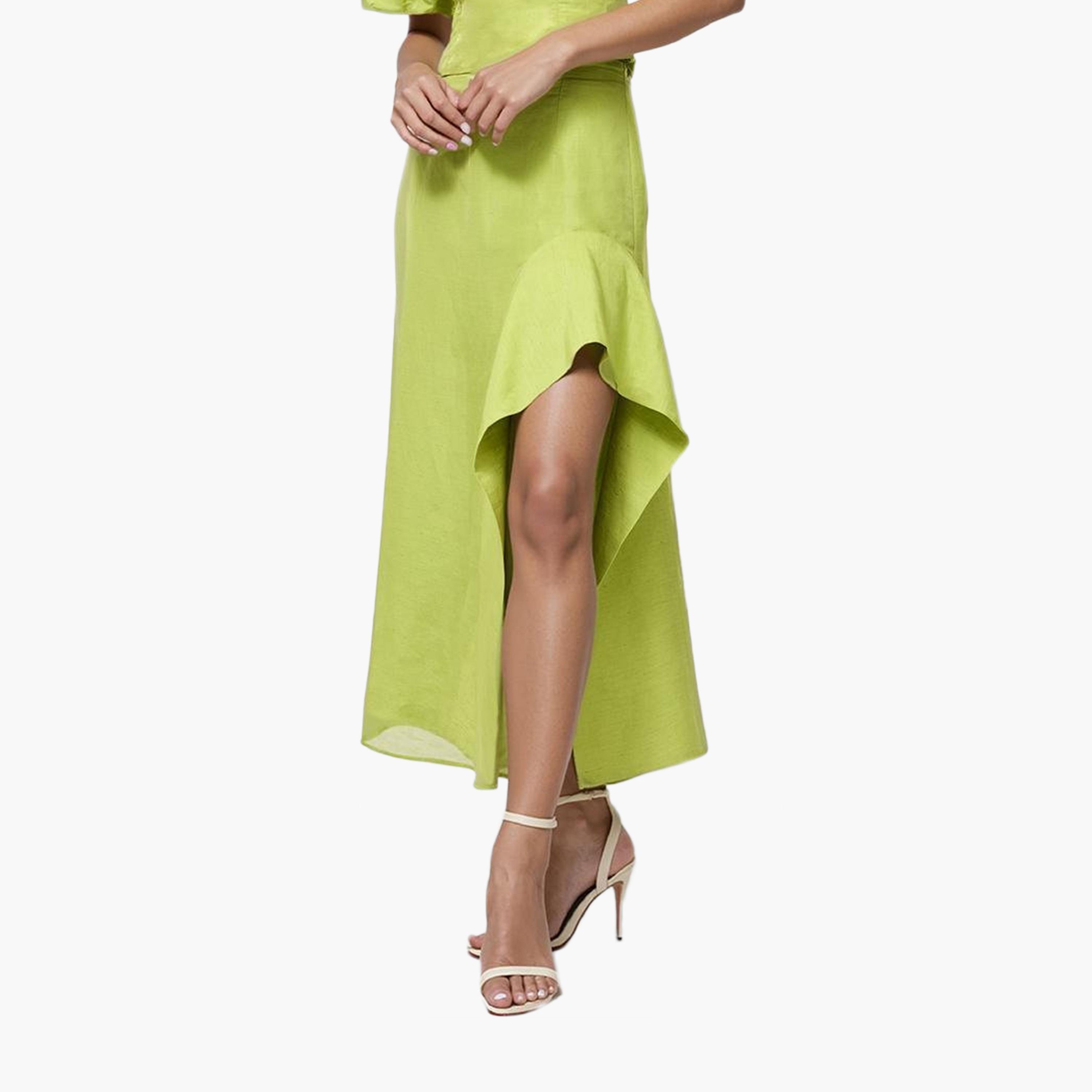 French Connection Green Viscose Blend Women's Maxi Skirt-women-clothing-bottoms-skirts-image-1