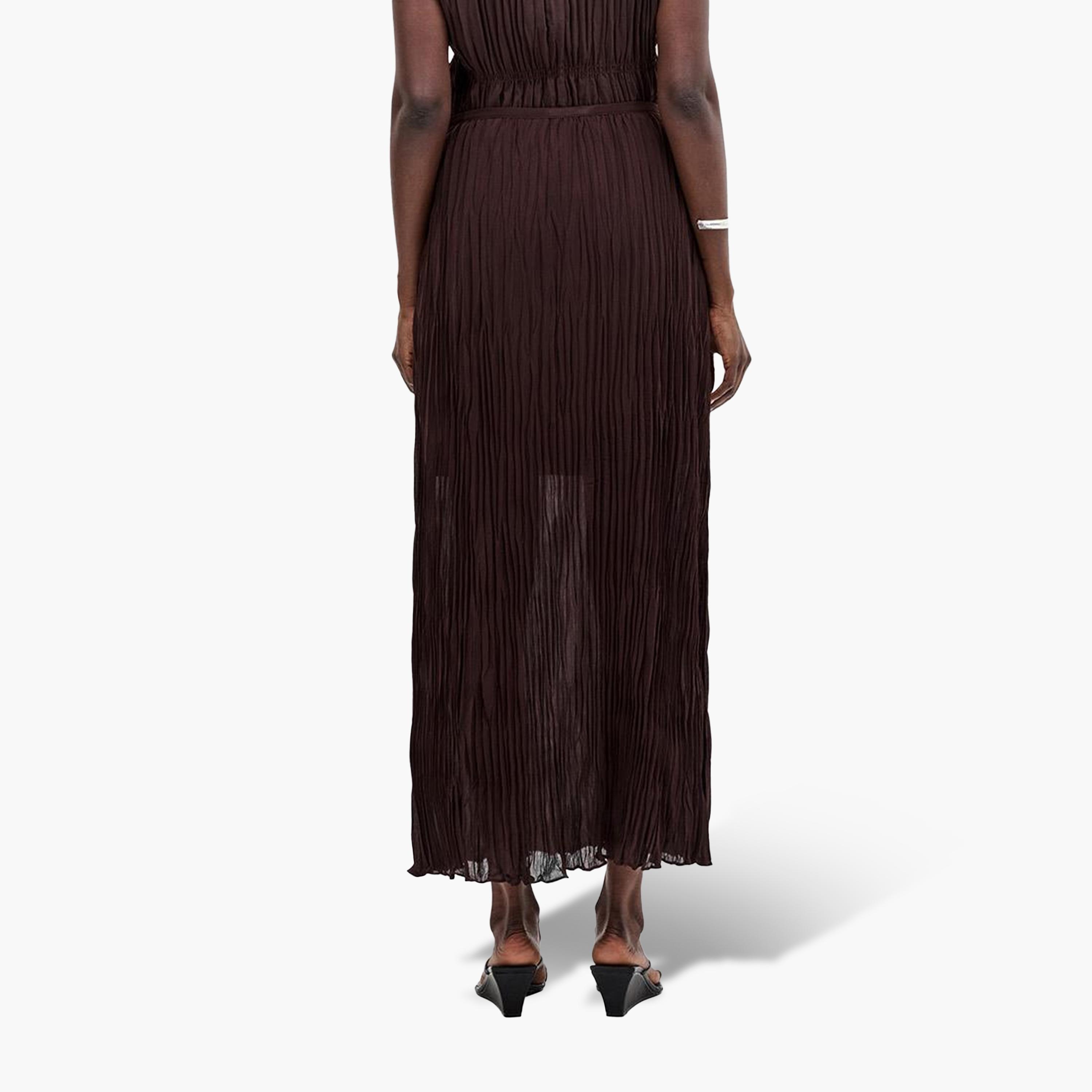 French Connection Brown Pleated Women's A-Line Midi Skirt-women-clothing-skirts-image-4