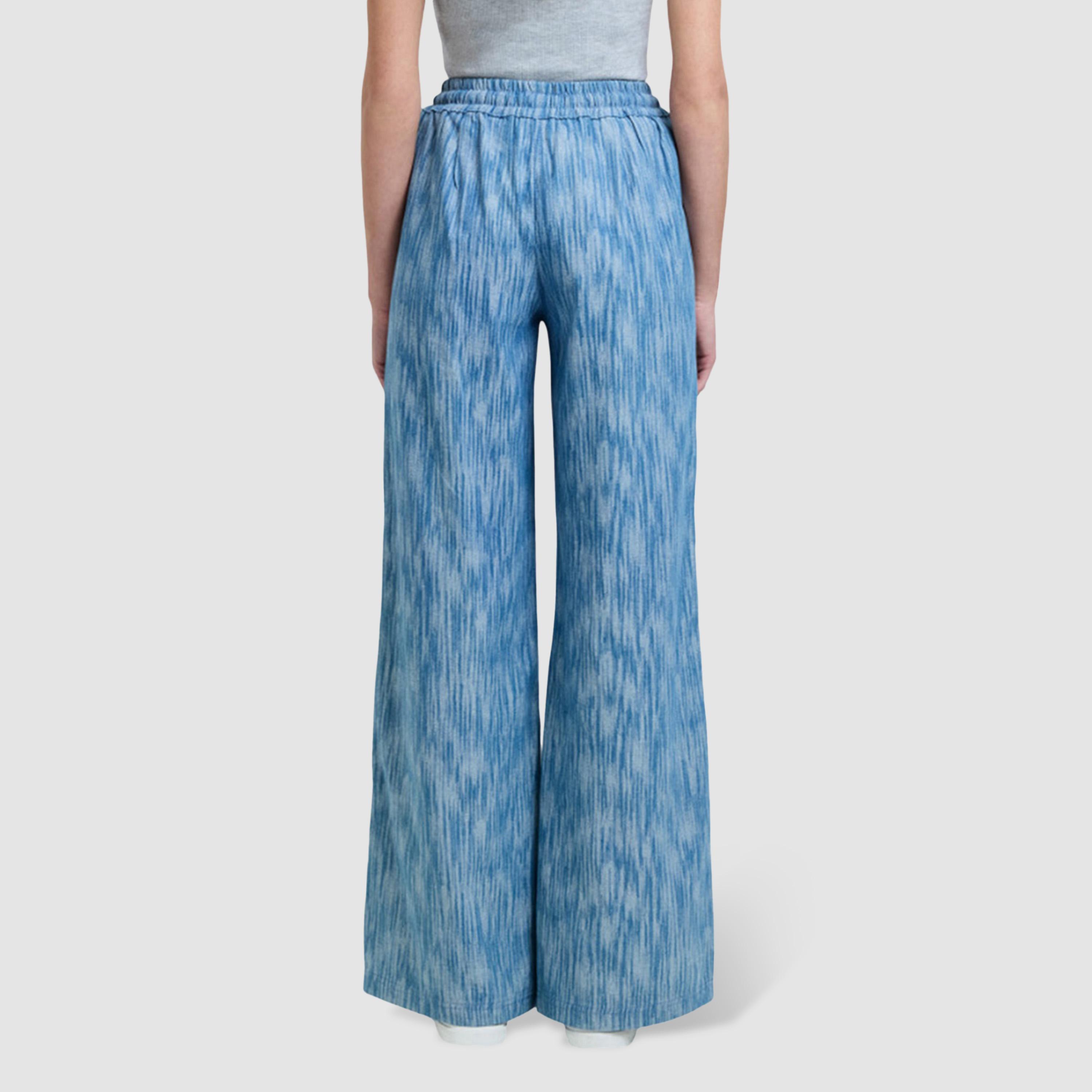 بنطلون نسائي أرجل واسعة بتأثير غسيل "واشد" لون أزرق من فرينش كونكشن-women-clothing-bottoms-trousers-image-4