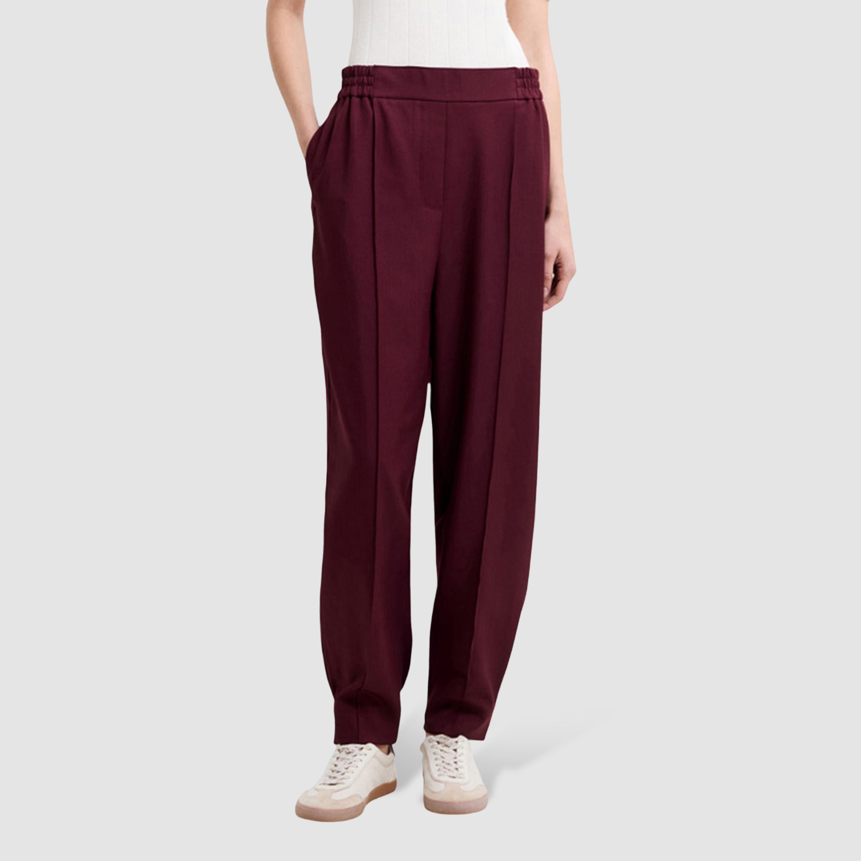 بنطلون نسائي قصة برميلية "باريل كت" لون أحمر من فرينش كونكشن-women-clothing-bottoms-trousers-image-1