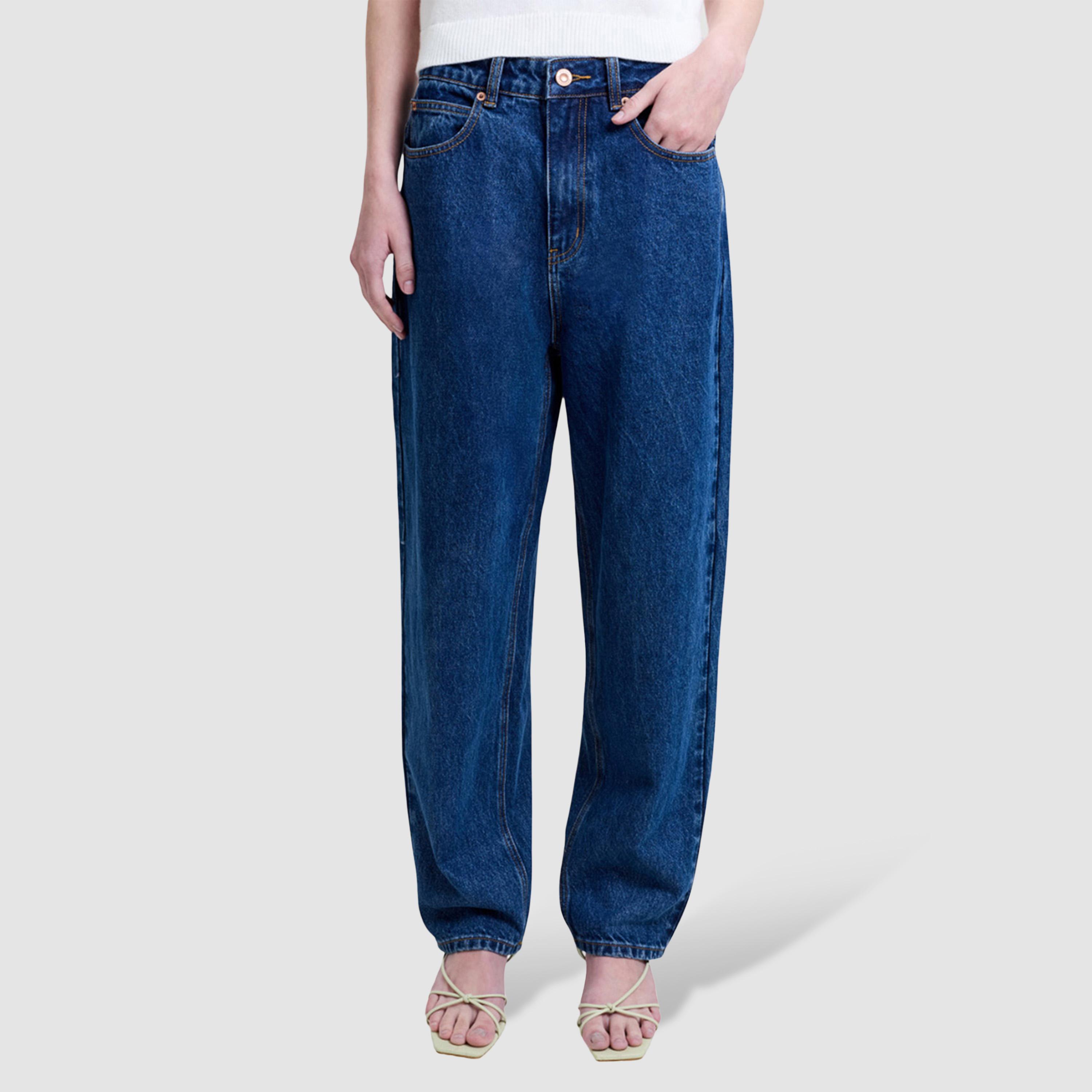 بنطلون جينز نسائي سادة قصة مستقيمة وخصر متوسط من فرينش كونكشن-women-clothing-bottoms-jeans-image-1