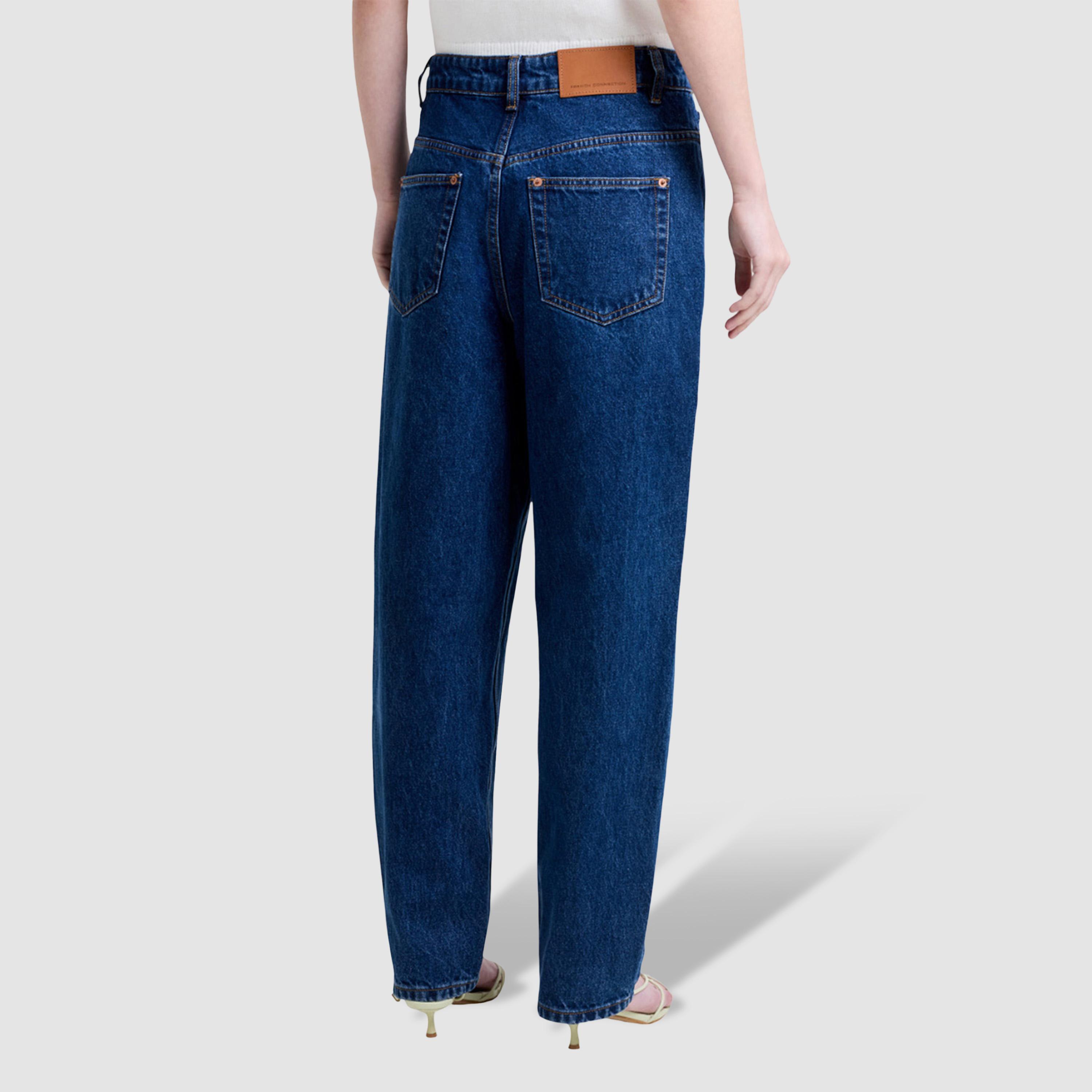 بنطلون جينز نسائي سادة قصة مستقيمة وخصر متوسط من فرينش كونكشن-women-clothing-bottoms-jeans-image-5