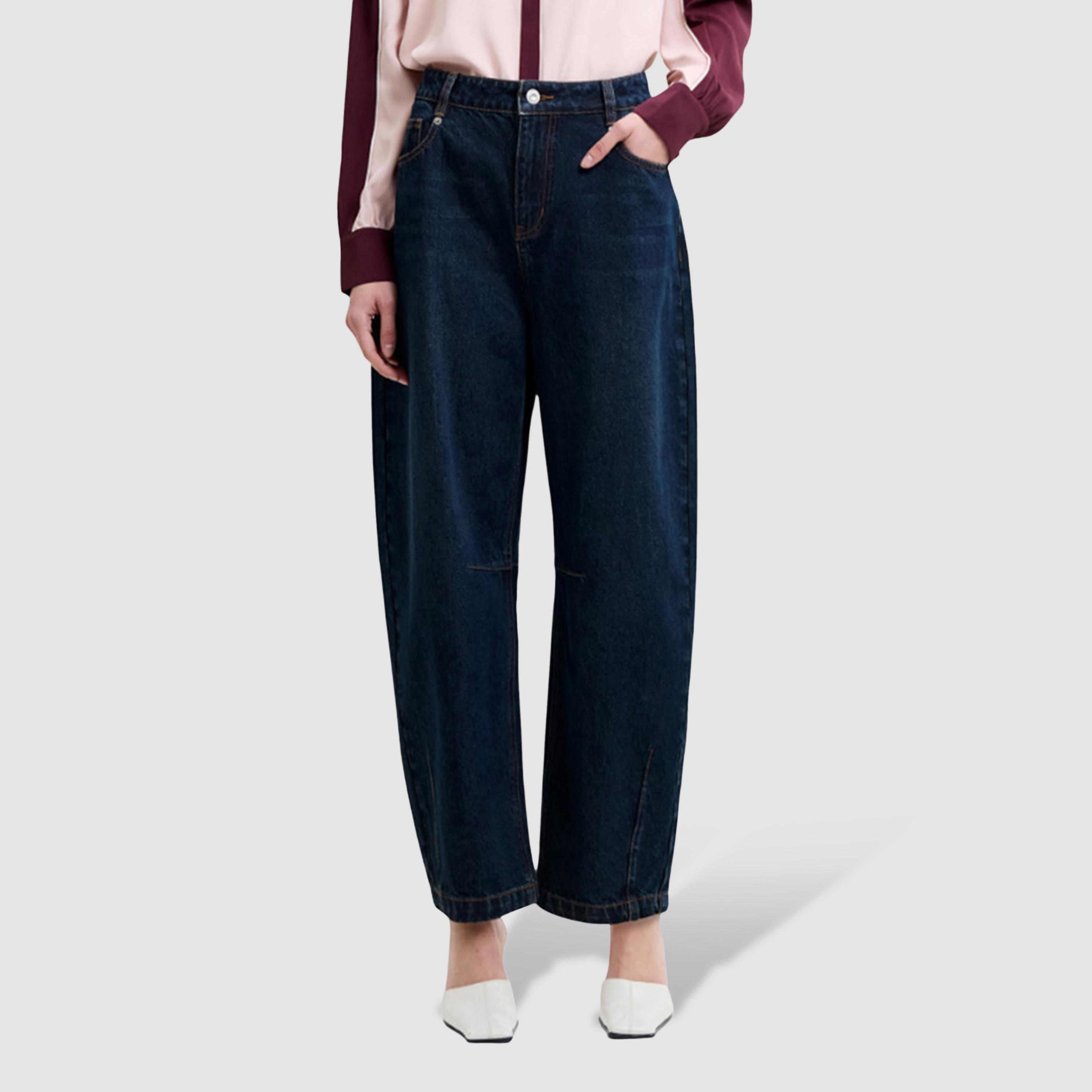 بنطلون جينز نسائي سادة قصة مستقيمة وخصر عال من فرينش كونكشن-women-clothing-bottoms-jeans-image-1