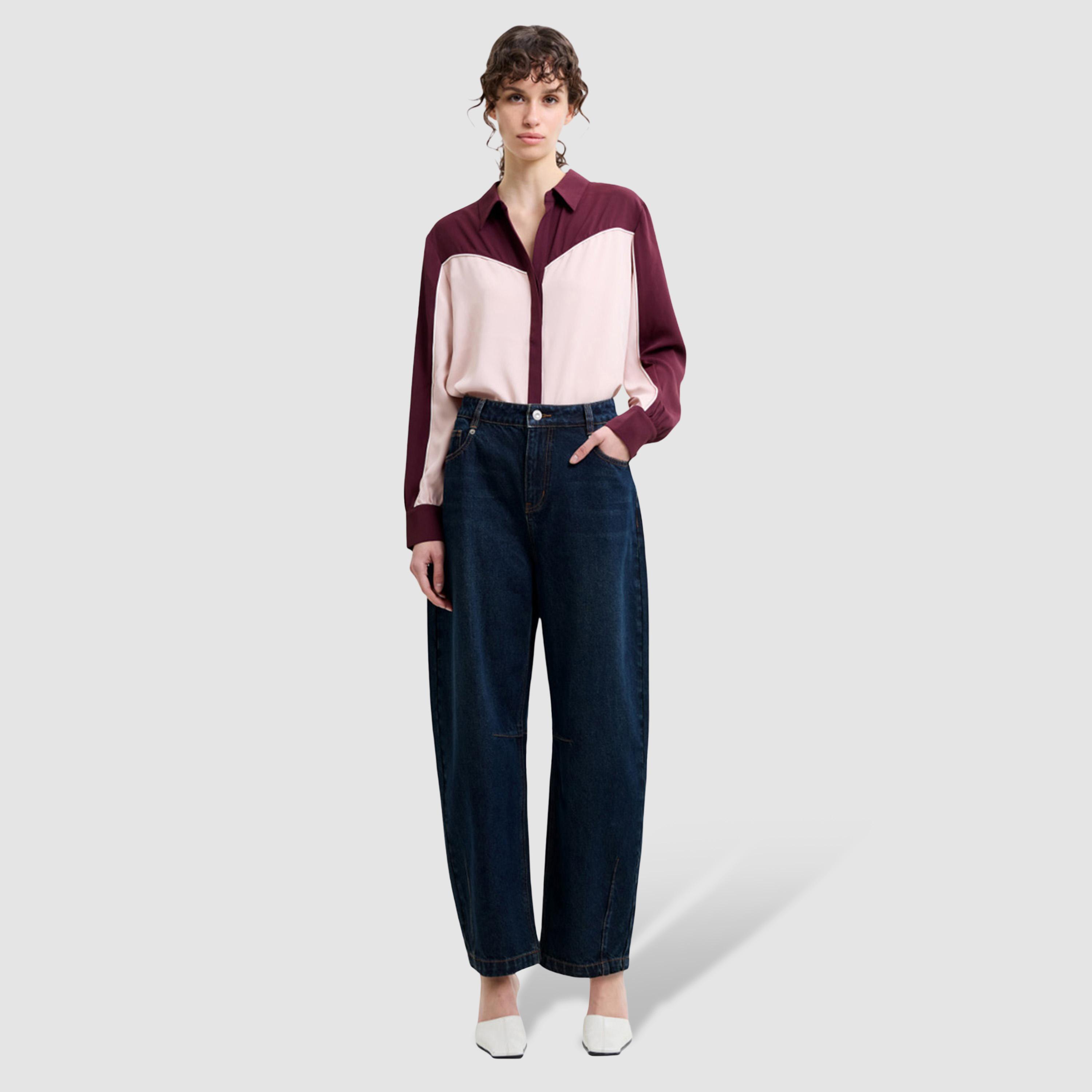 بنطلون جينز نسائي سادة قصة مستقيمة وخصر عال من فرينش كونكشن-women-clothing-bottoms-jeans-image-2