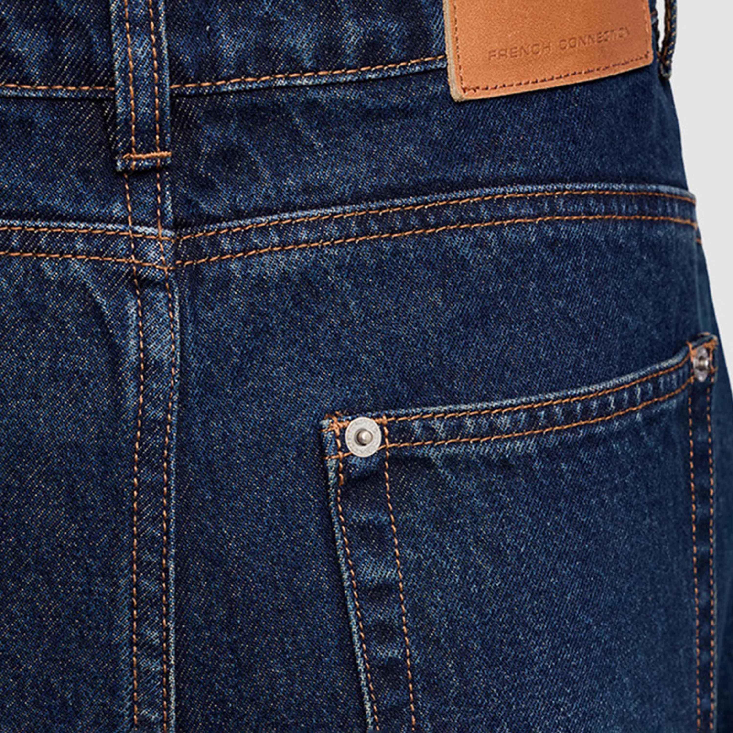 بنطلون جينز نسائي سادة قصة مستقيمة وخصر عال من فرينش كونكشن-women-clothing-bottoms-jeans-image-6