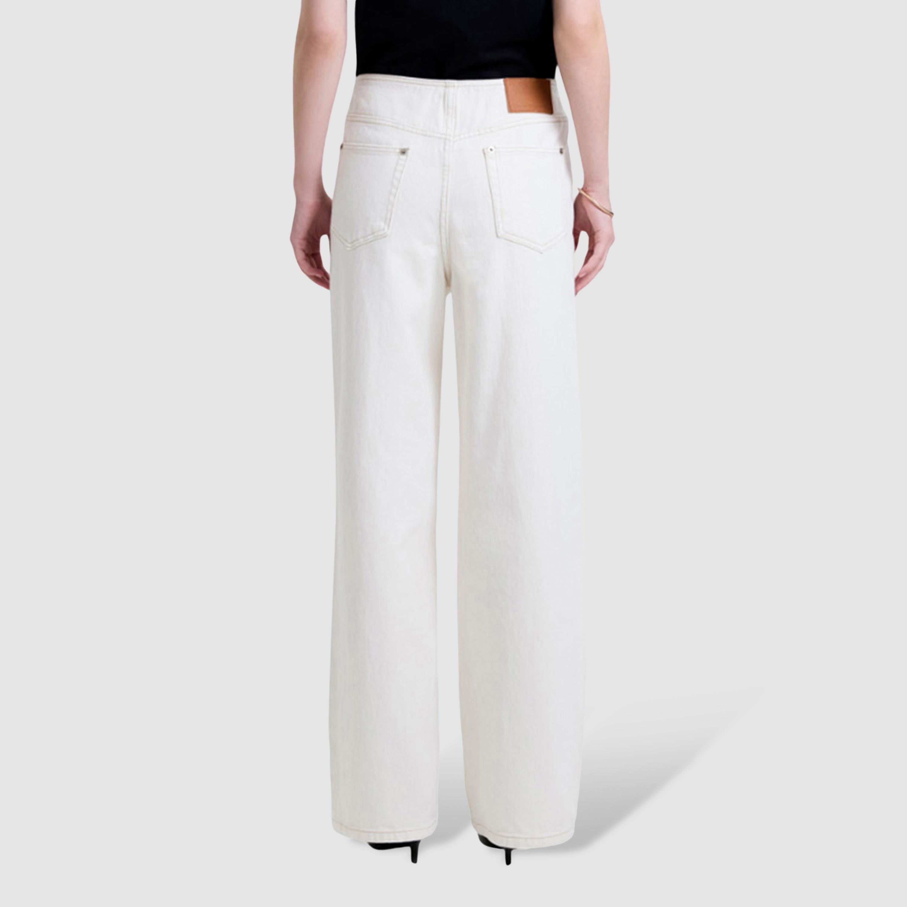 بنطلون جينز نسائي سادة قصة مستقيمة وخصر متوسط من فرينش كونكشن-women-clothing-bottoms-jeans-image-5