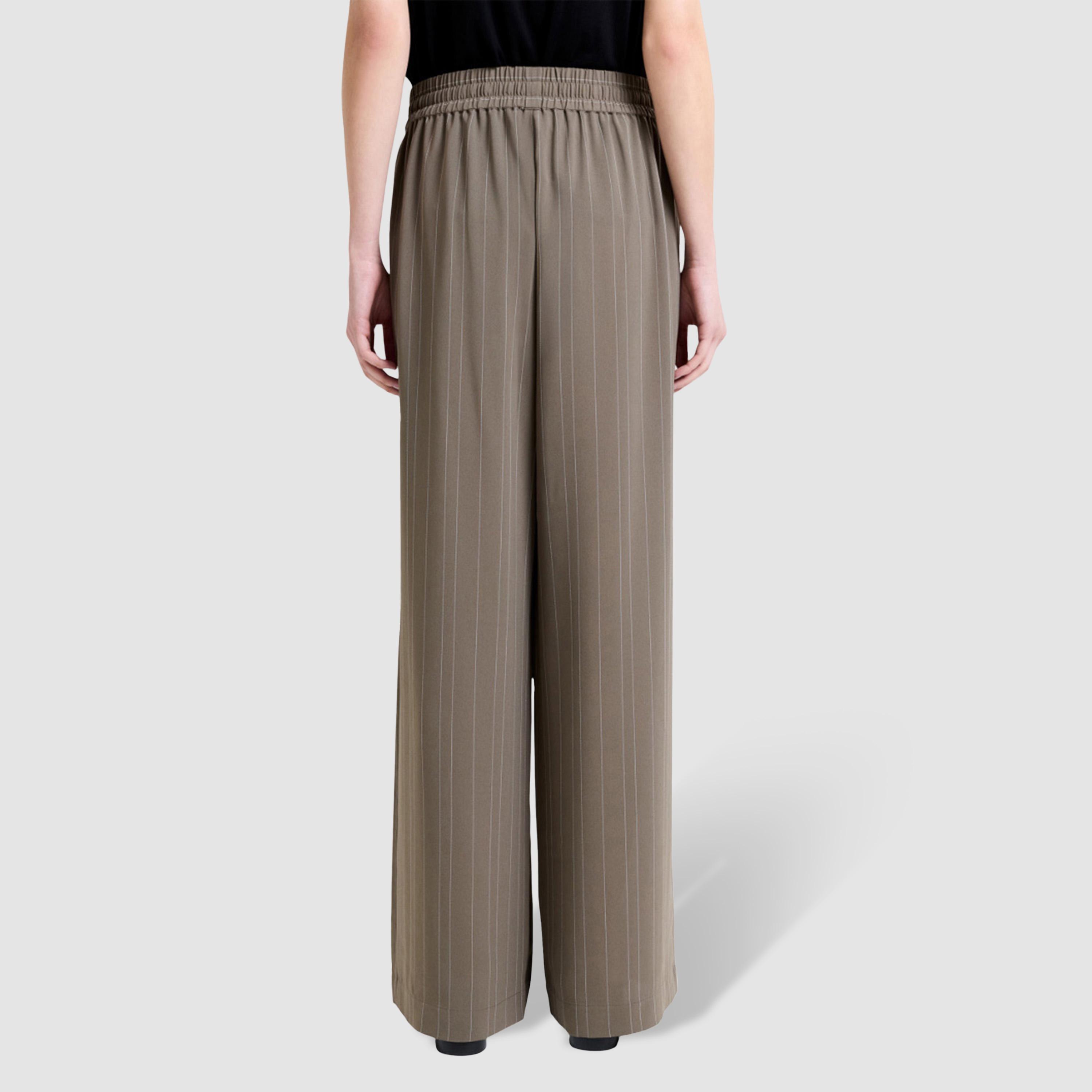 بنطلون نسائي أرجل واسعة ومخطط لون بني من فرينش كونكشن-women-clothing-bottoms-trousers-image-4