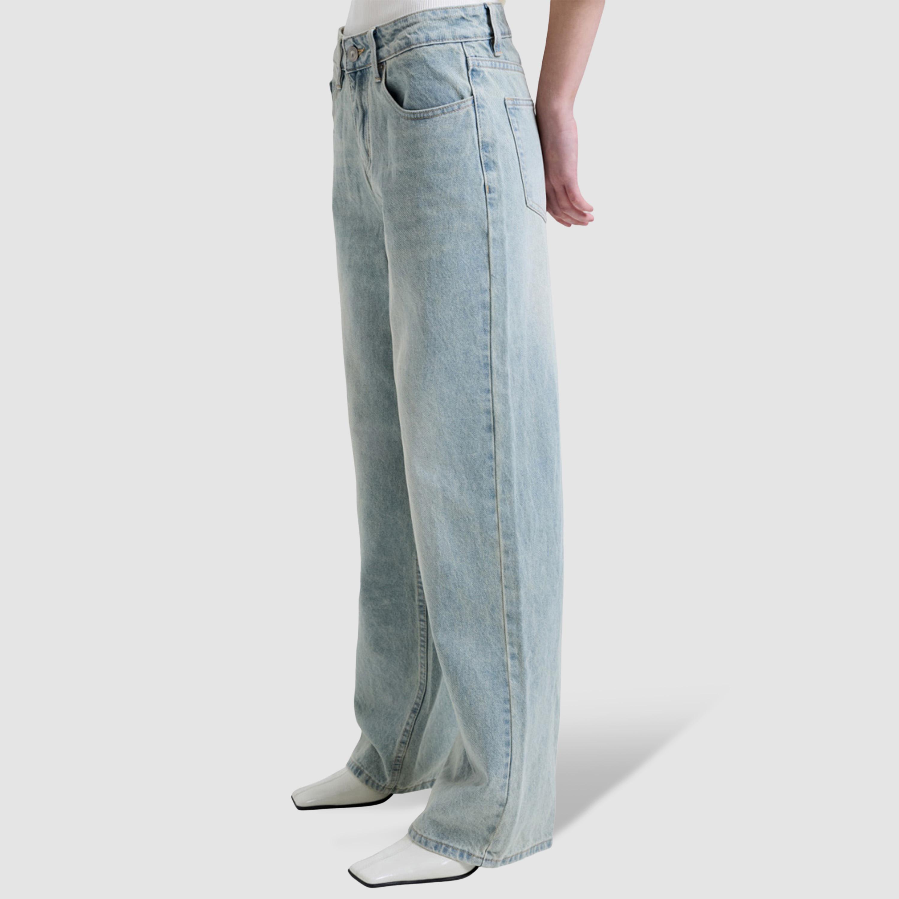 بنطلون جينز نسائي سادة قصة مستقيمة وخصر متوسط من فرينش كونكشن-women-clothing-bottoms-jeans-image-3