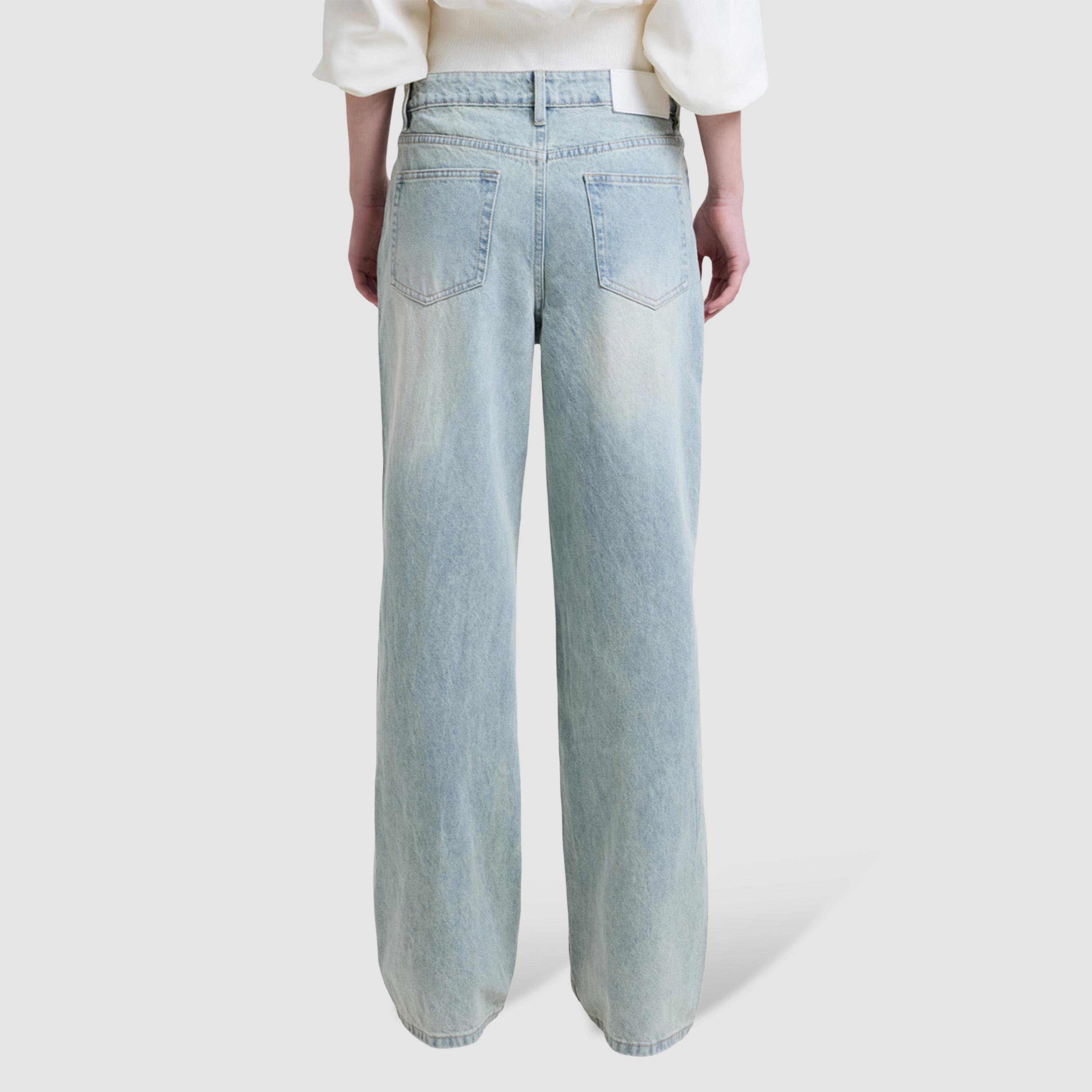 بنطلون جينز نسائي سادة قصة مستقيمة وخصر متوسط من فرينش كونكشن-women-clothing-bottoms-jeans-image-4