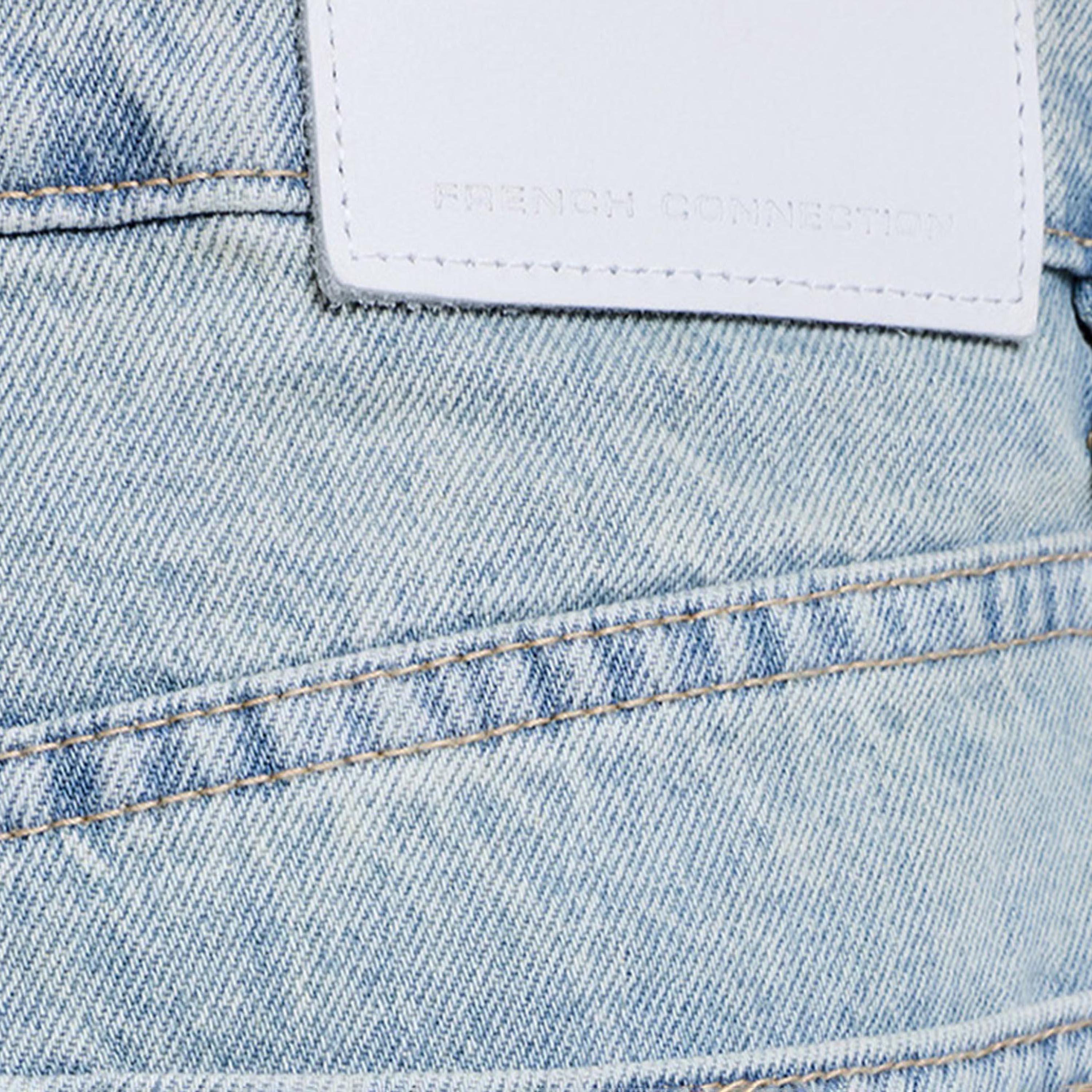 بنطلون جينز نسائي سادة قصة مستقيمة وخصر متوسط من فرينش كونكشن-women-clothing-bottoms-jeans-image-6
