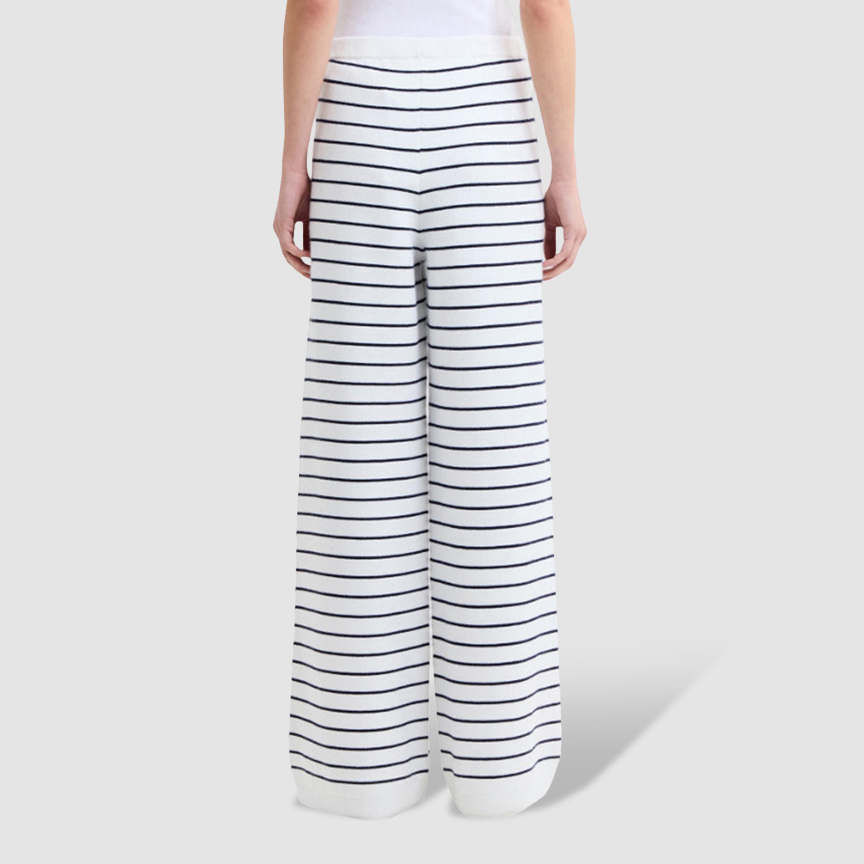 بنطلون نسائي مستقيم ومخطط لون أبيض من فرينش كونكشن-women-clothing-bottoms-trousers-image-4