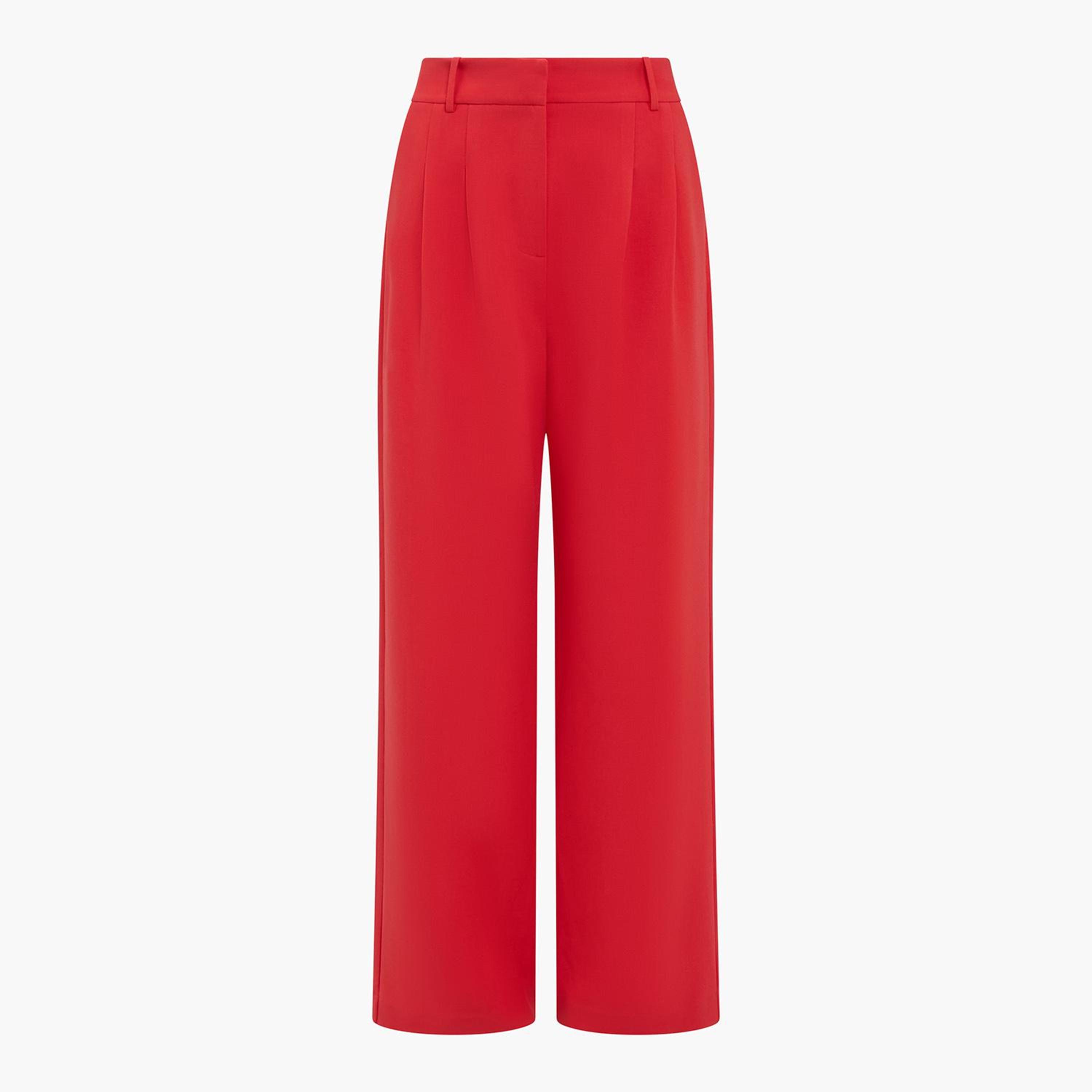 French Connection Red Zip Fly Straight Women's Trousers-women-clothing-trousers-image-6