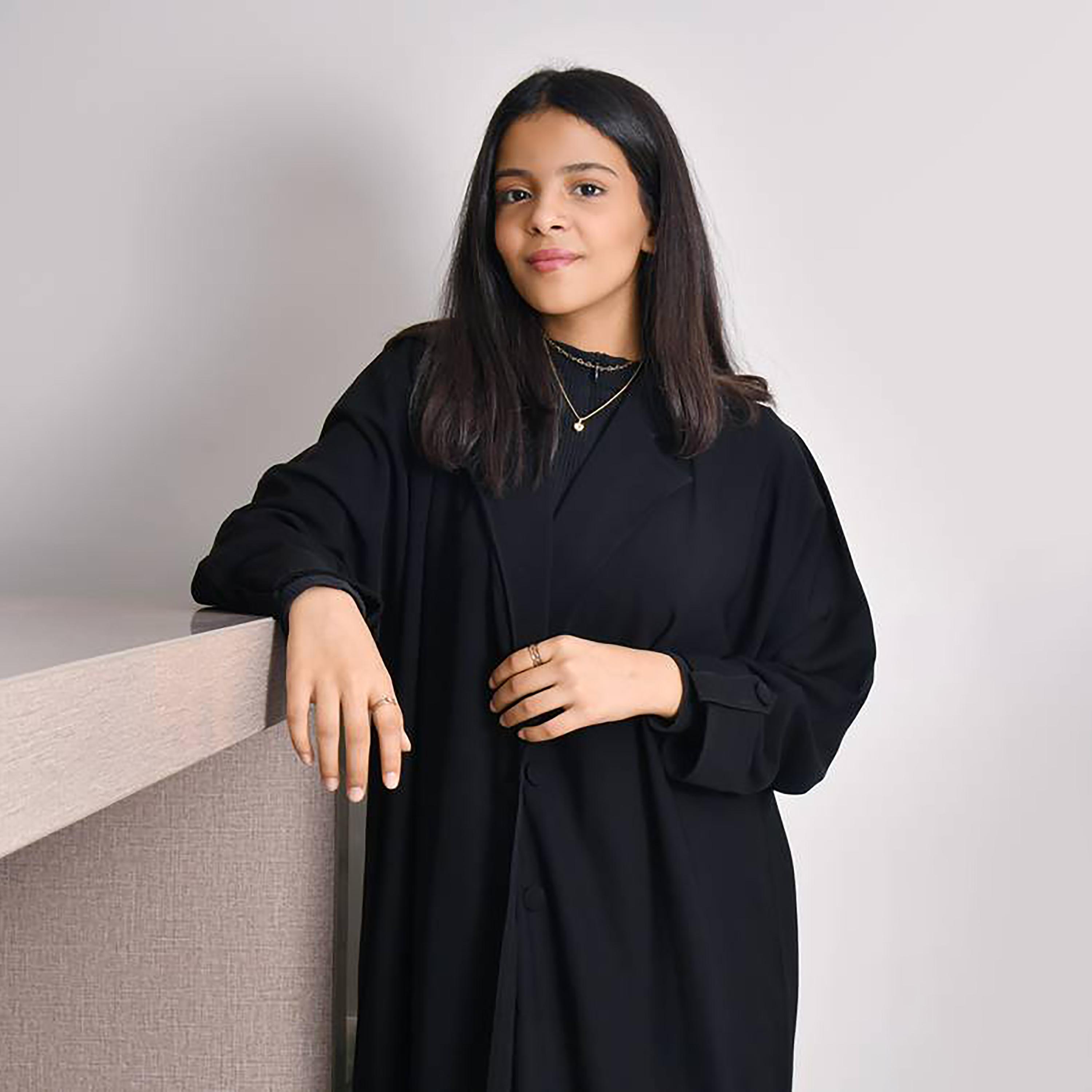 Hawraa Crepe Notched Lapel Wrap Abaya with Hijab-girls-arabicclothing-abayas-image-3