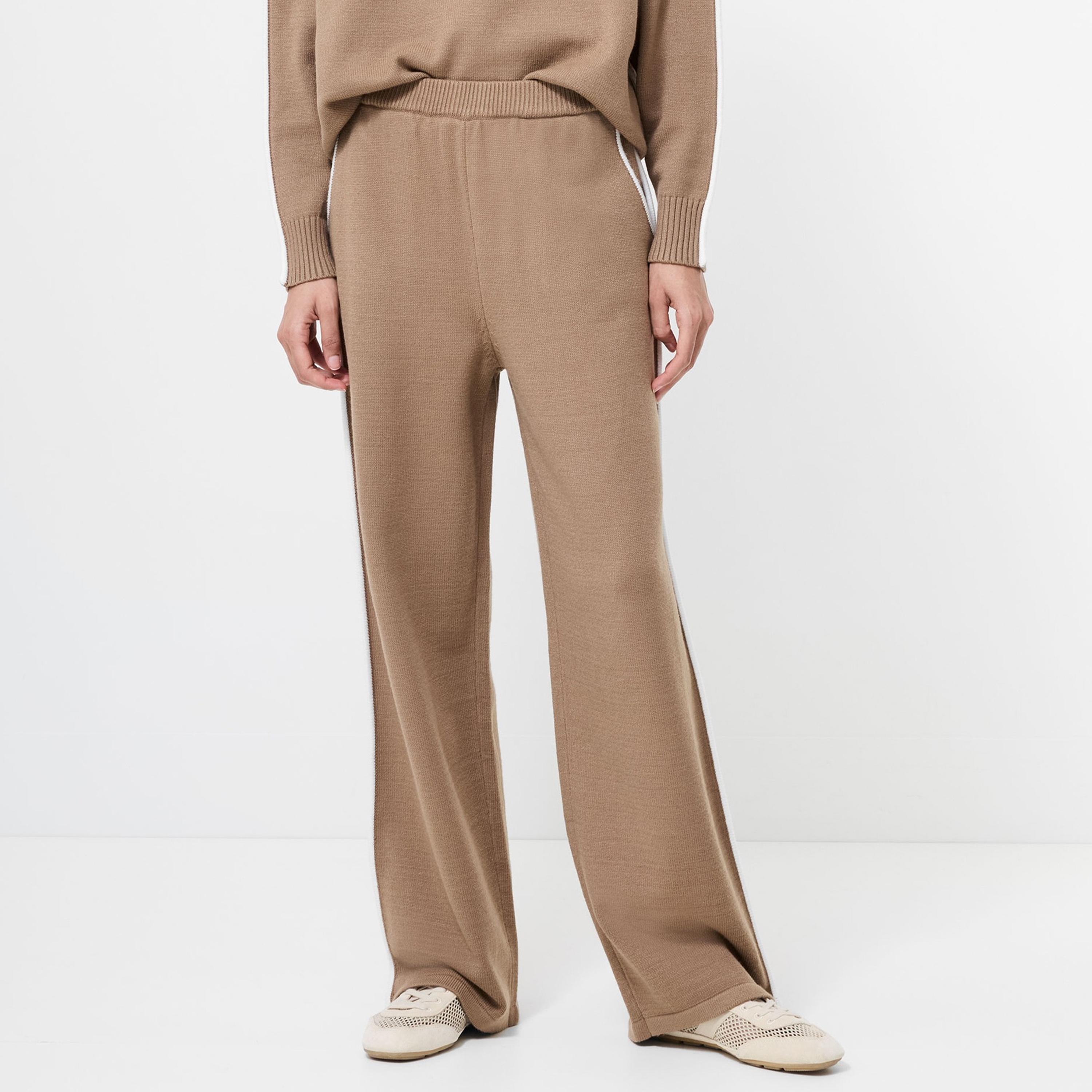 French Connection Side Striped Elasticated Waist Wide Leg Women's Trousers-women-clothing-trousers-image-1