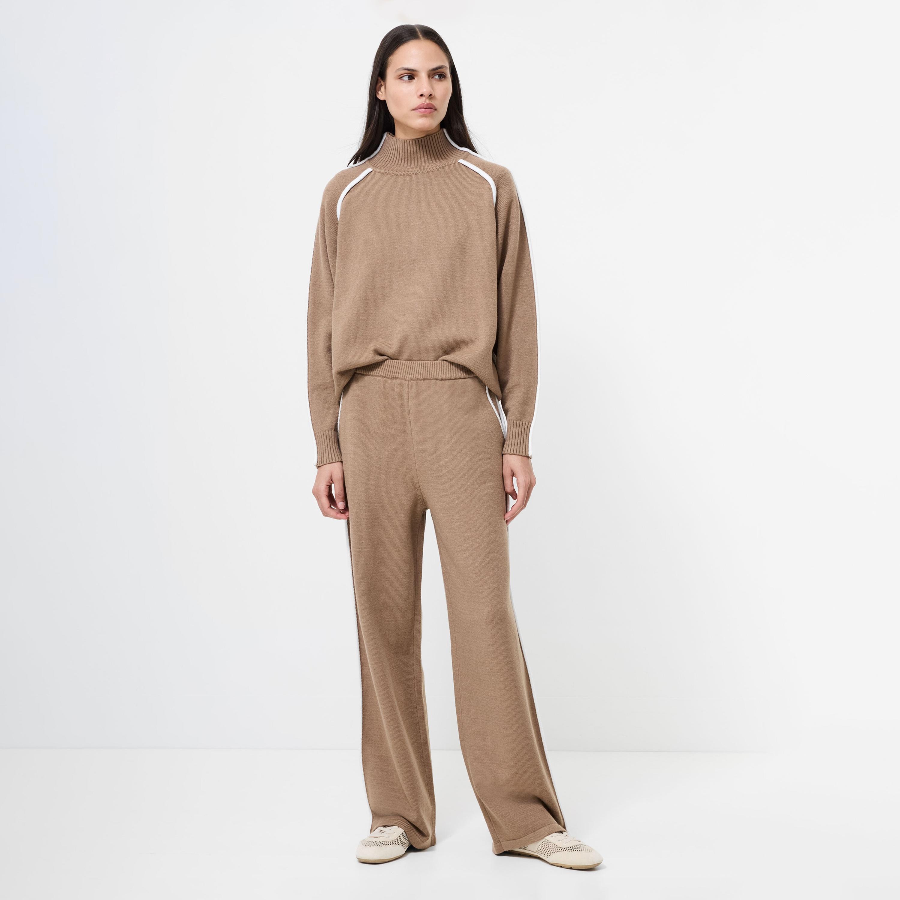 French Connection Side Striped Elasticated Waist Wide Leg Women's Trousers-women-clothing-trousers-image-2