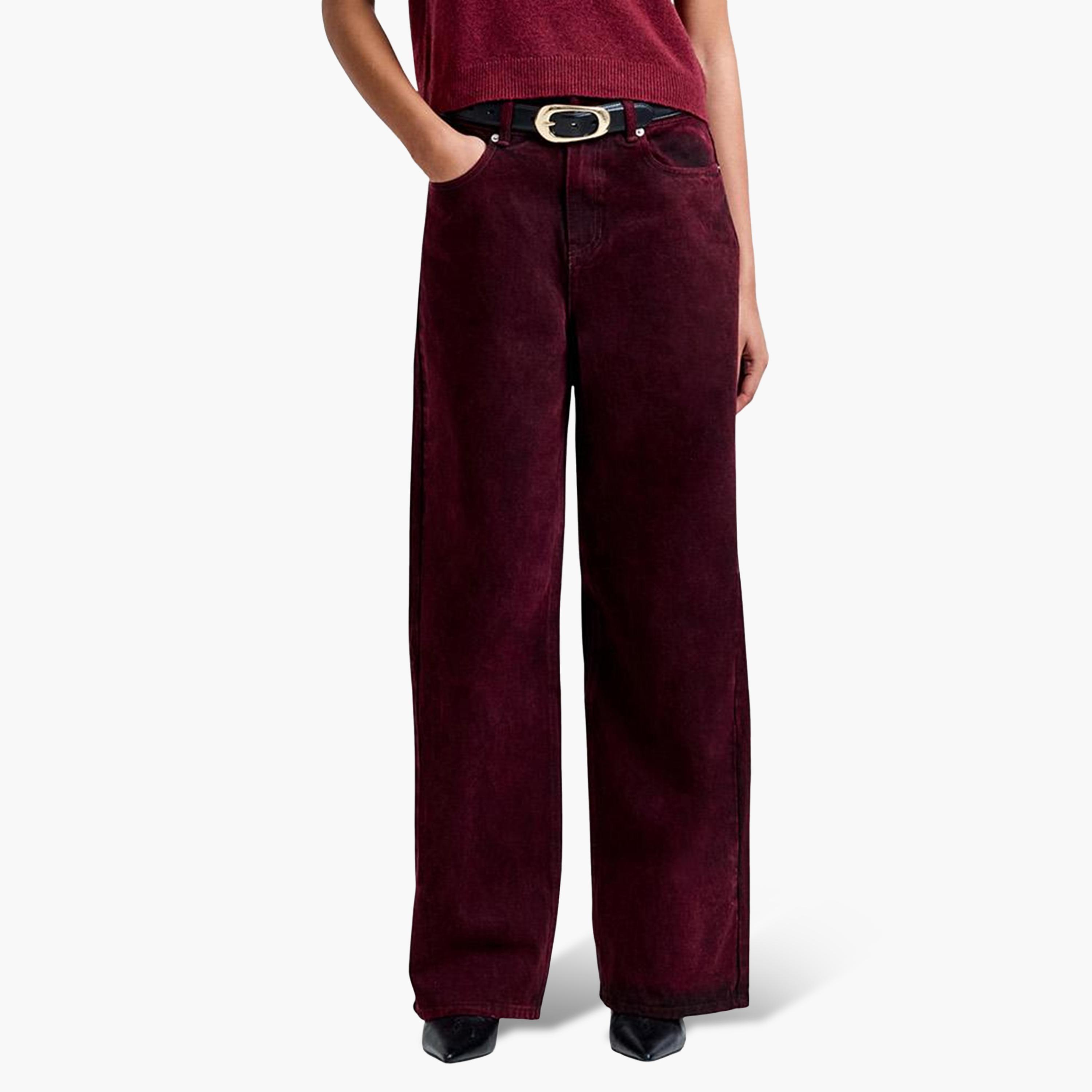 French Connection Red Cotton Zip Fly Women's Jeans-women-clothing-jeans-image-1