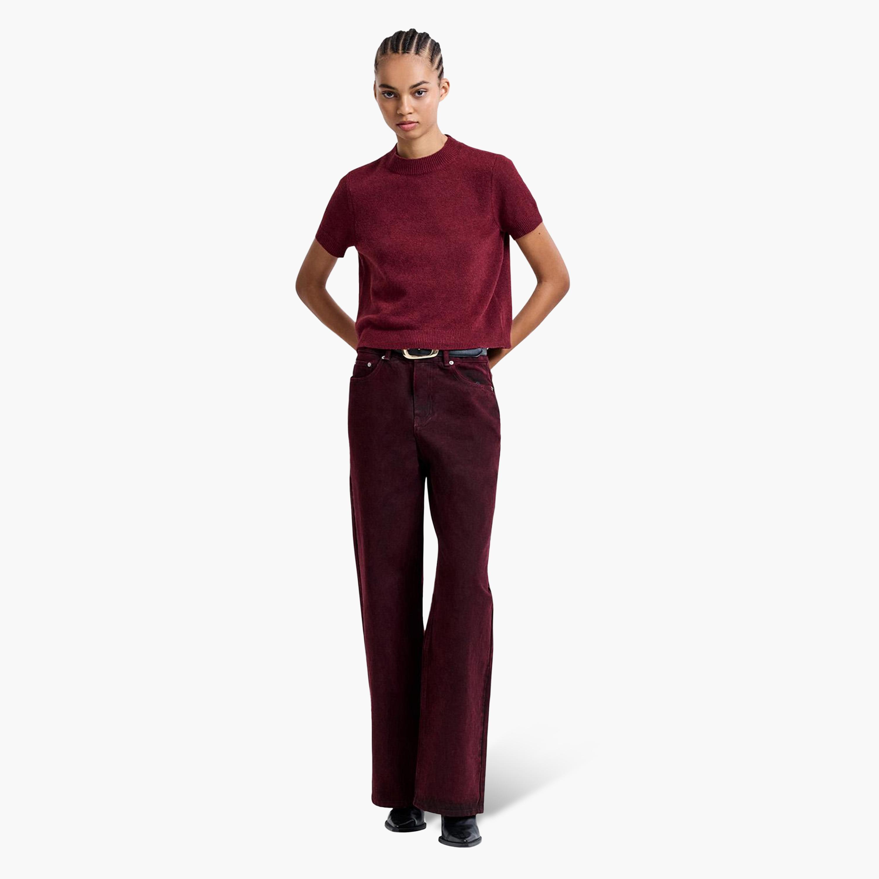 French Connection Red Cotton Zip Fly Women's Jeans-women-clothing-jeans-image-2