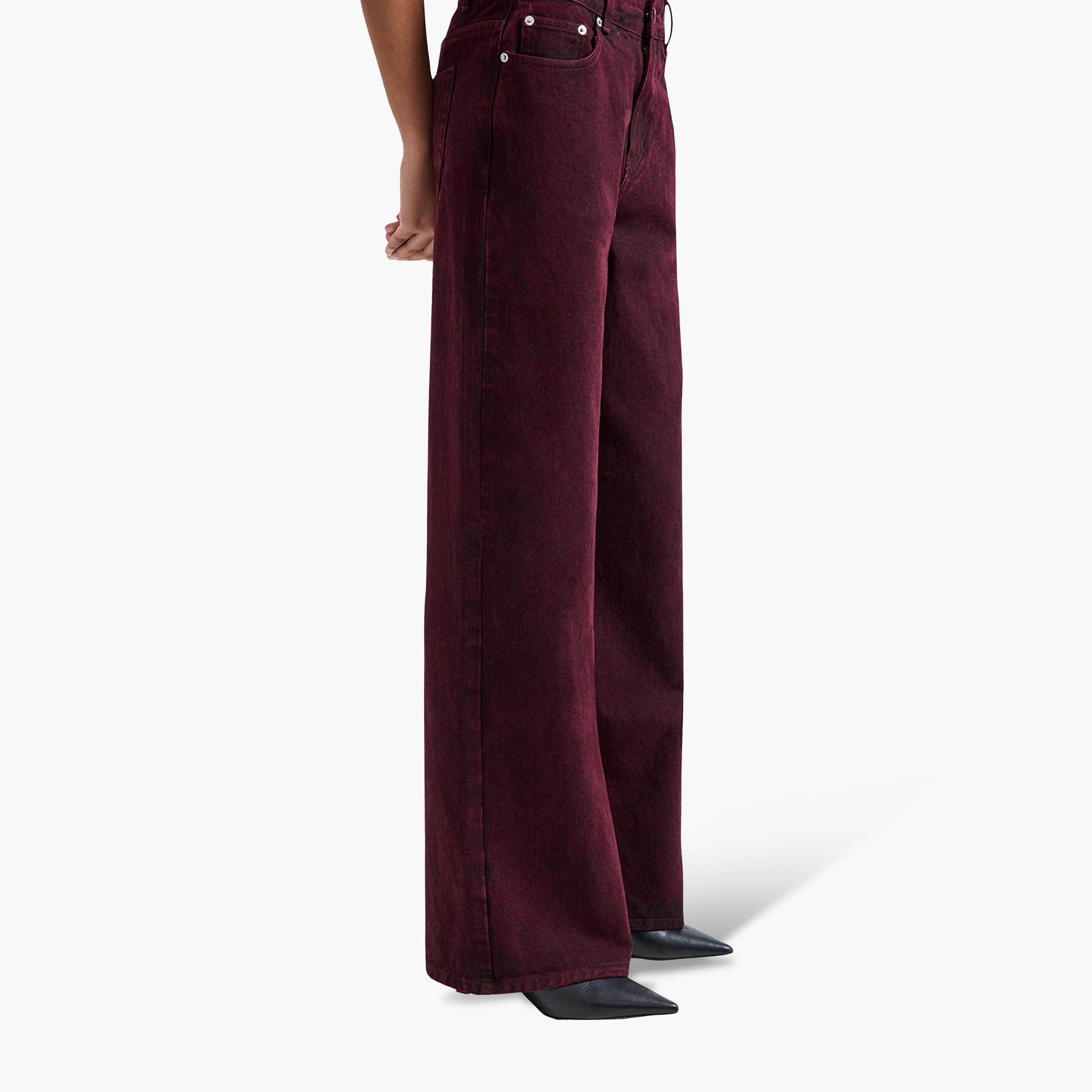 French Connection Red Cotton Zip Fly Women's Jeans-women-clothing-jeans-image-4