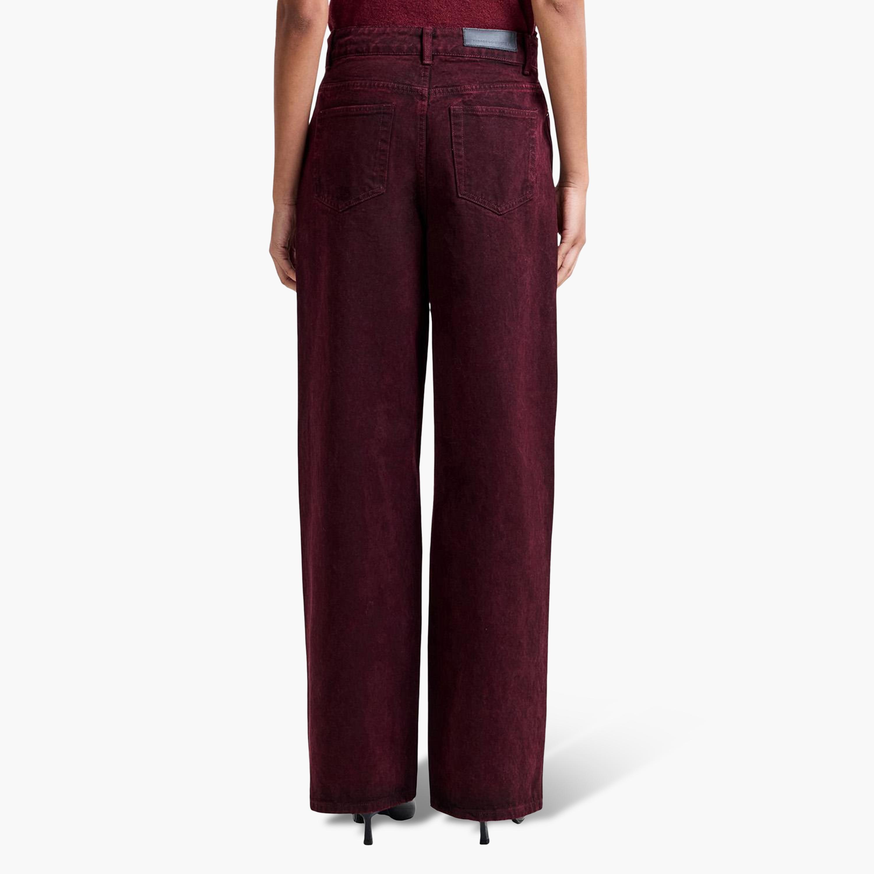 French Connection Red Cotton Zip Fly Women's Jeans-women-clothing-jeans-image-5