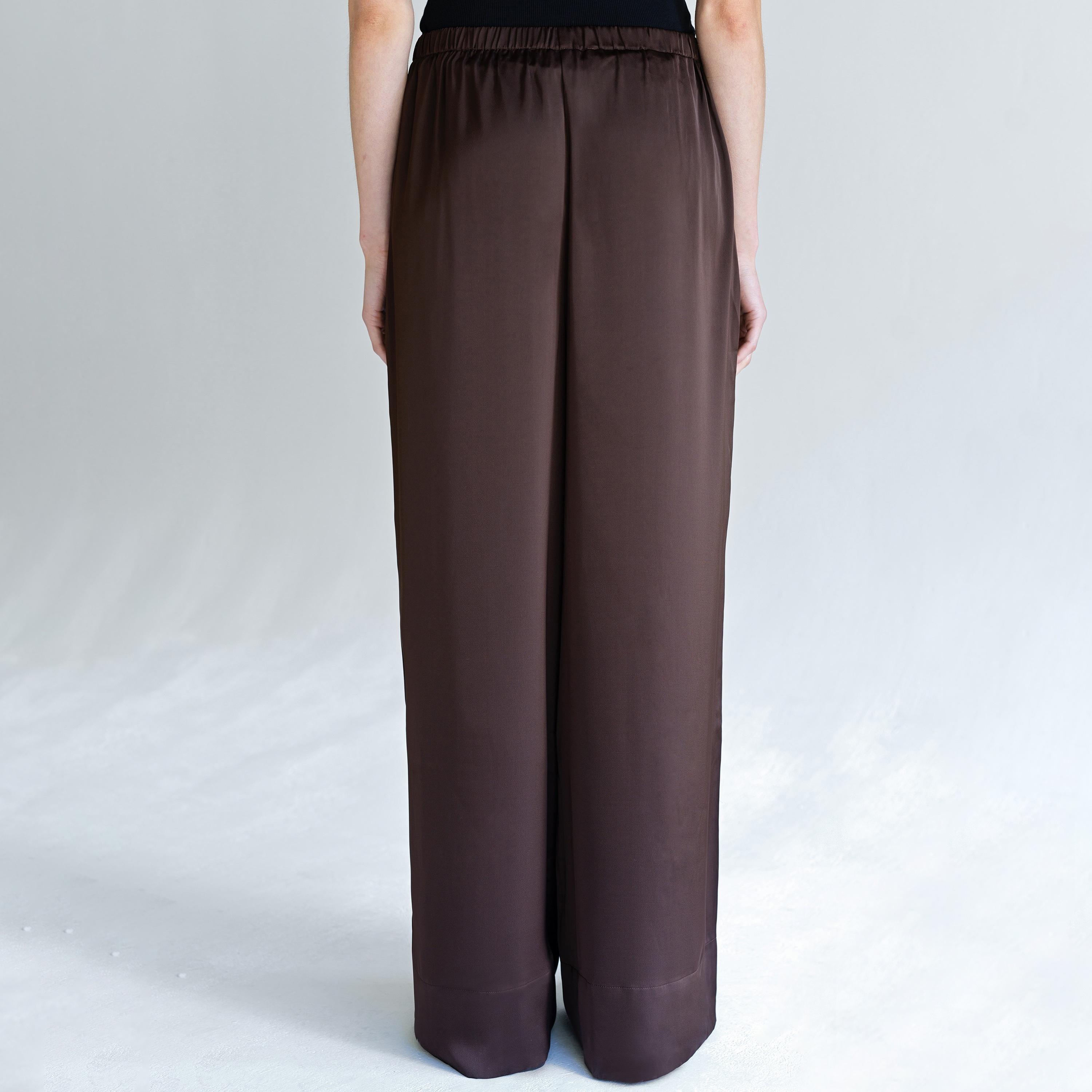 بنطال حريمي بقصة أرجل واسعة باللون البني من فرينش كونكشن-women-clothing-trousers-image-4
