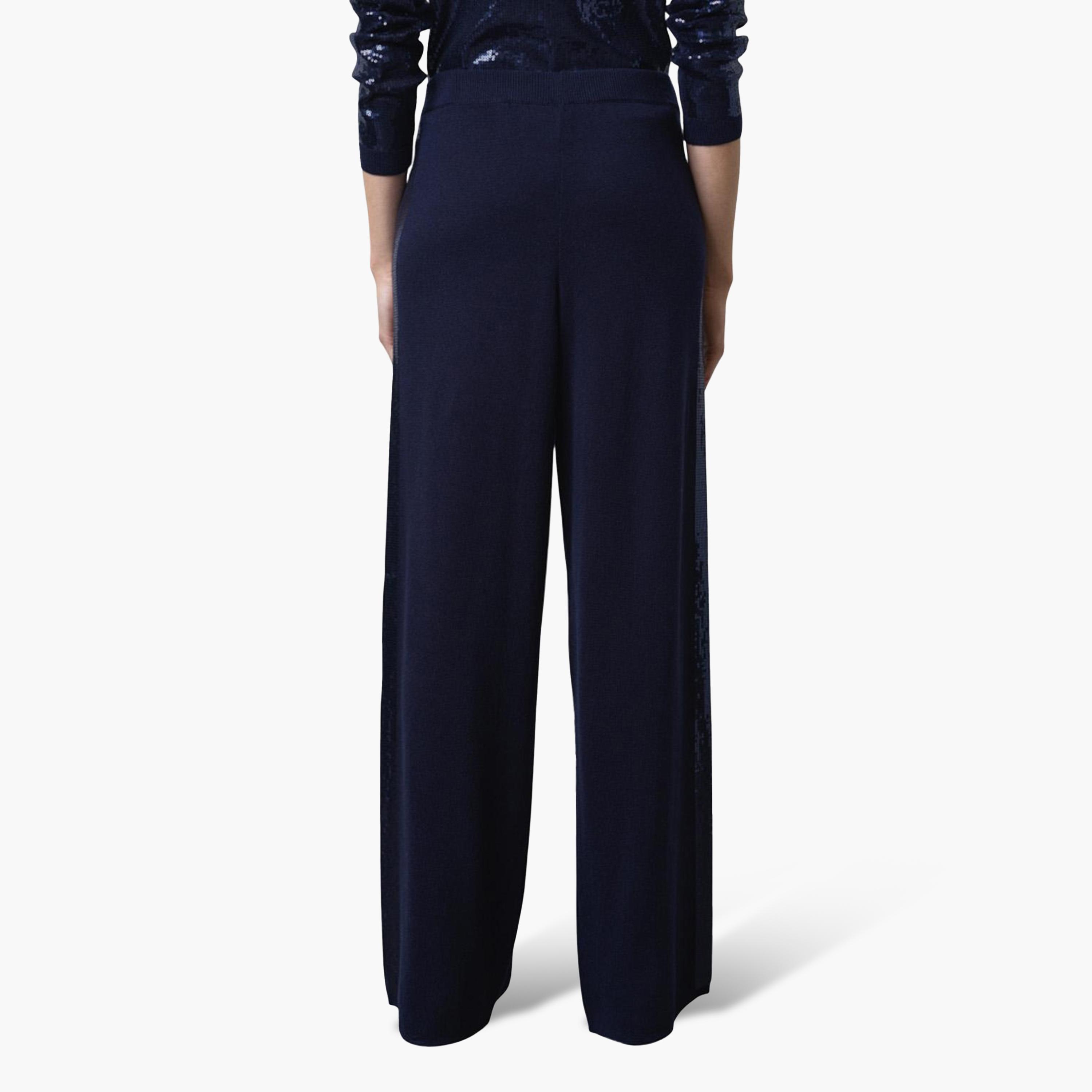 French Connection Blue Wide Leg Women's Trousers-women-clothing-trousers-image-5