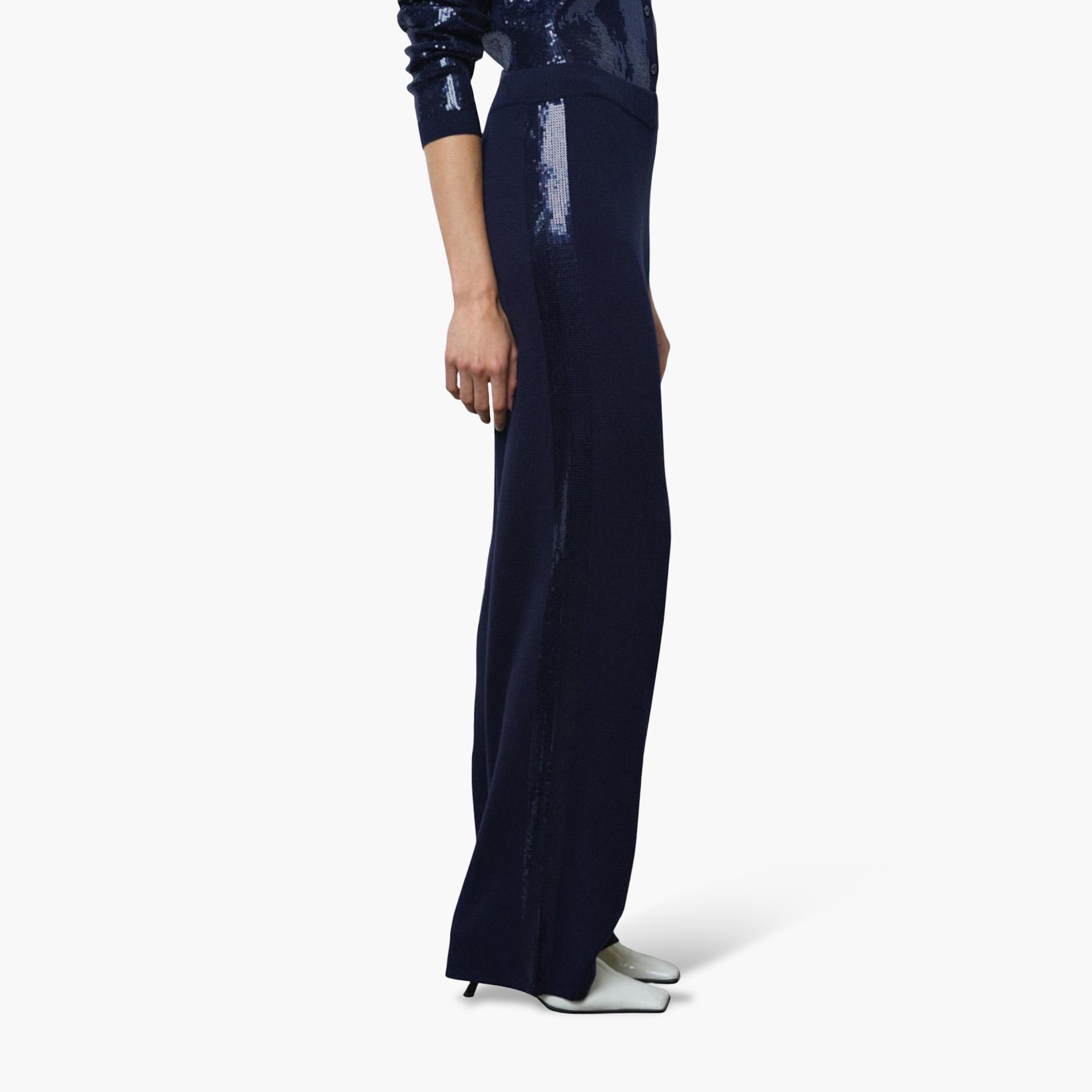 French Connection Blue Wide Leg Women's Trousers-women-clothing-trousers-image-6