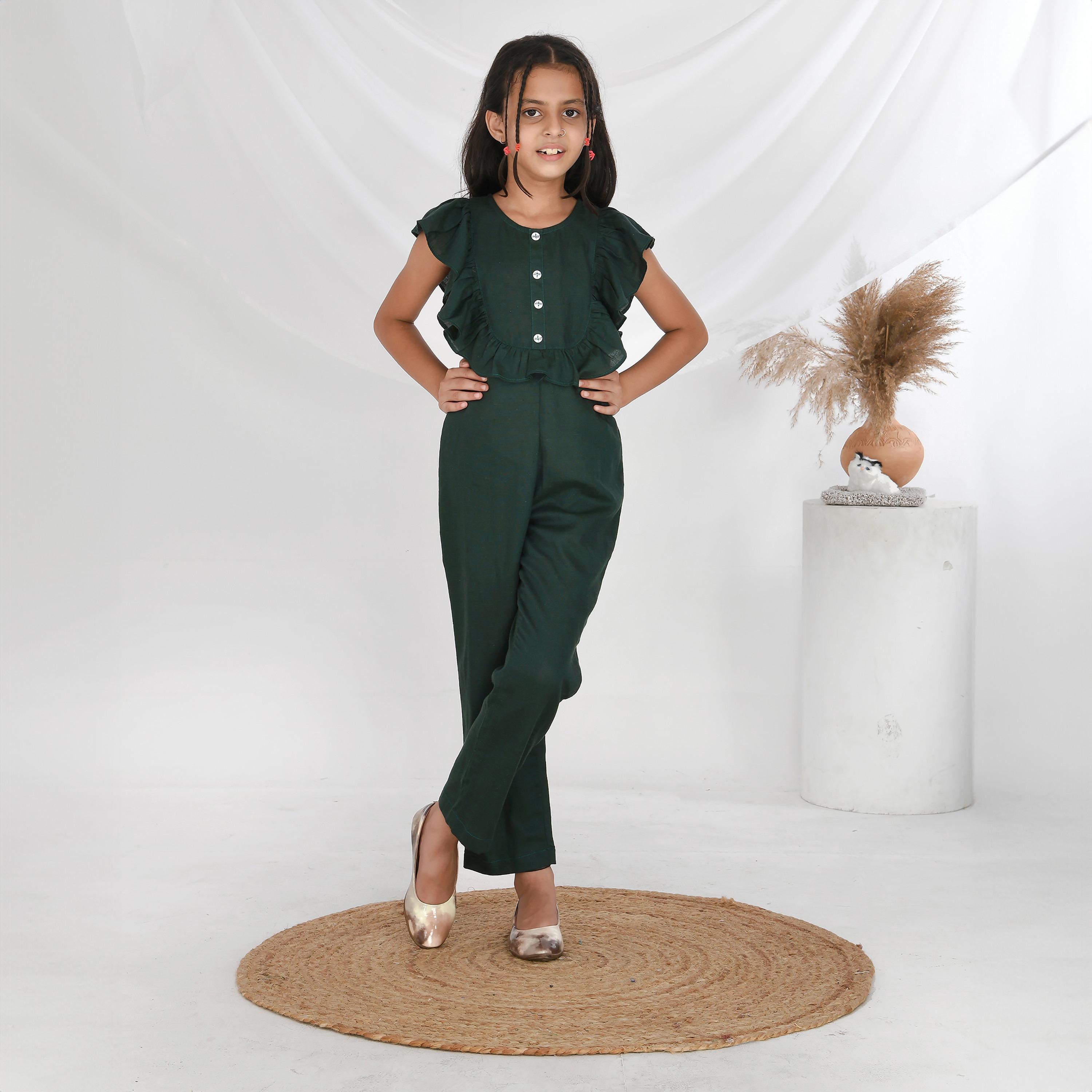 Babyqlo Rayon Cotton Frilled Sleeves Jumpsuit-girls-clothing-rompers-image-1