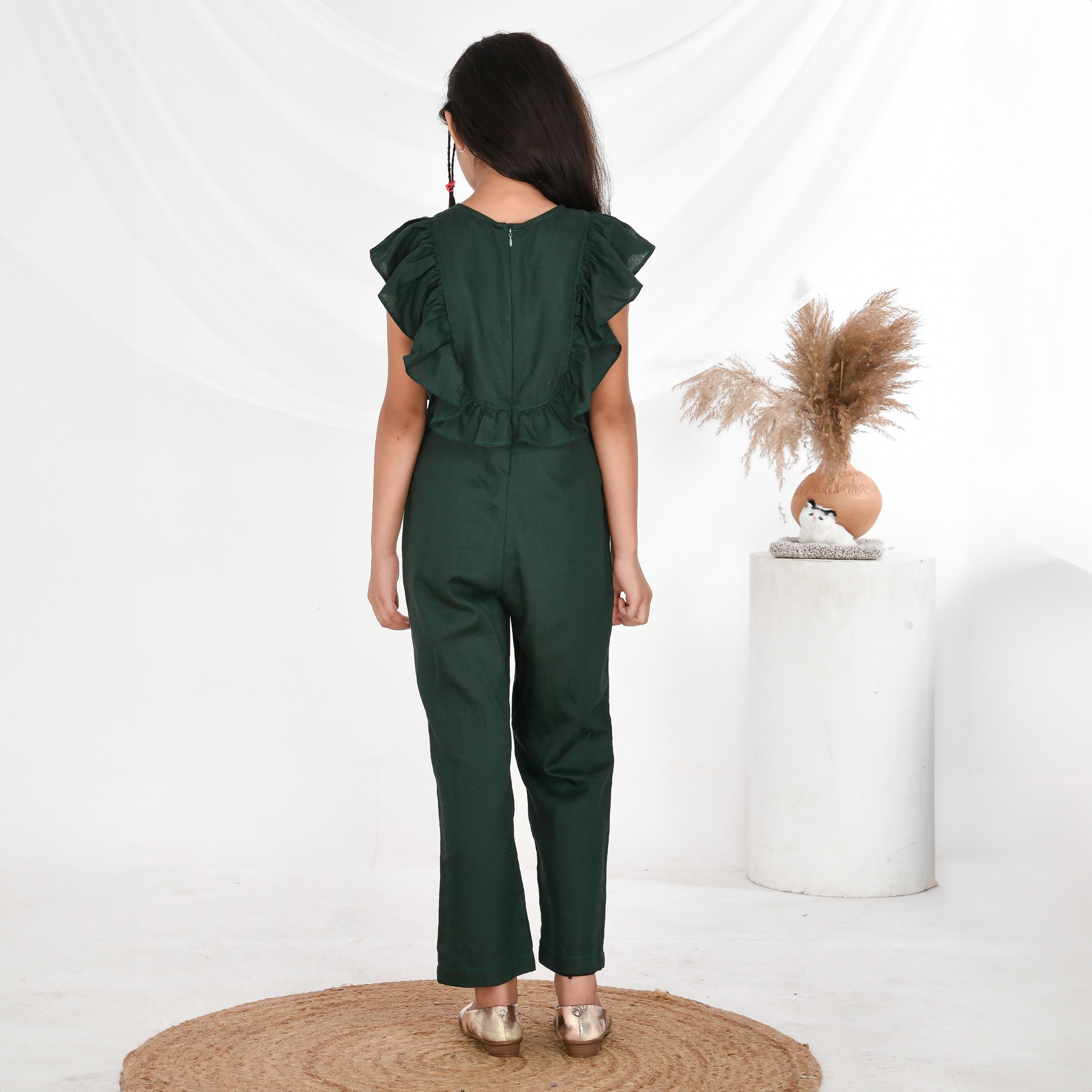 Babyqlo Rayon Cotton Frilled Sleeves Jumpsuit-girls-clothing-rompers-image-2