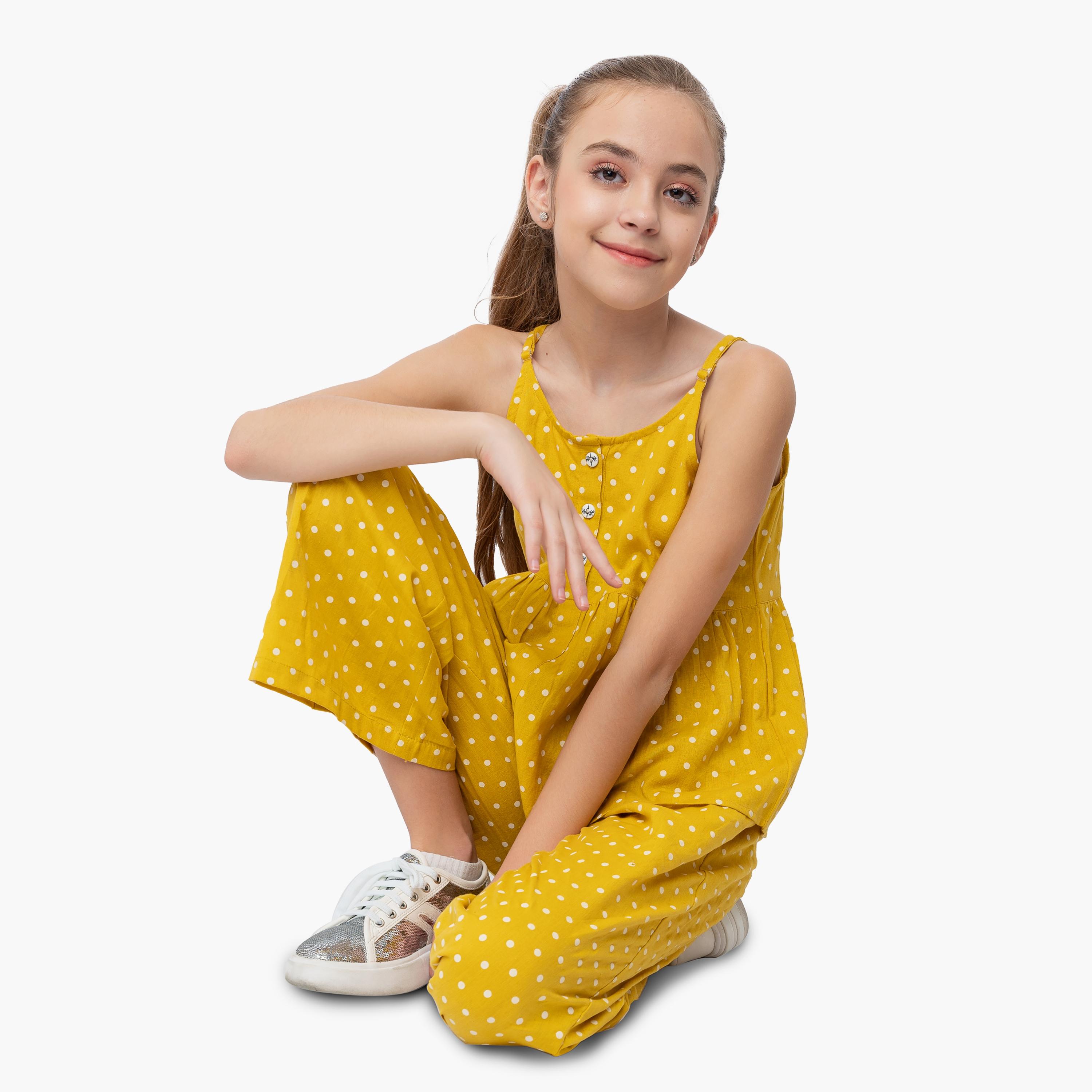 Babyqlo Polka Dots Spaghetti Top and Palazzo Set-girls-clothing-setsandcoords-image-3