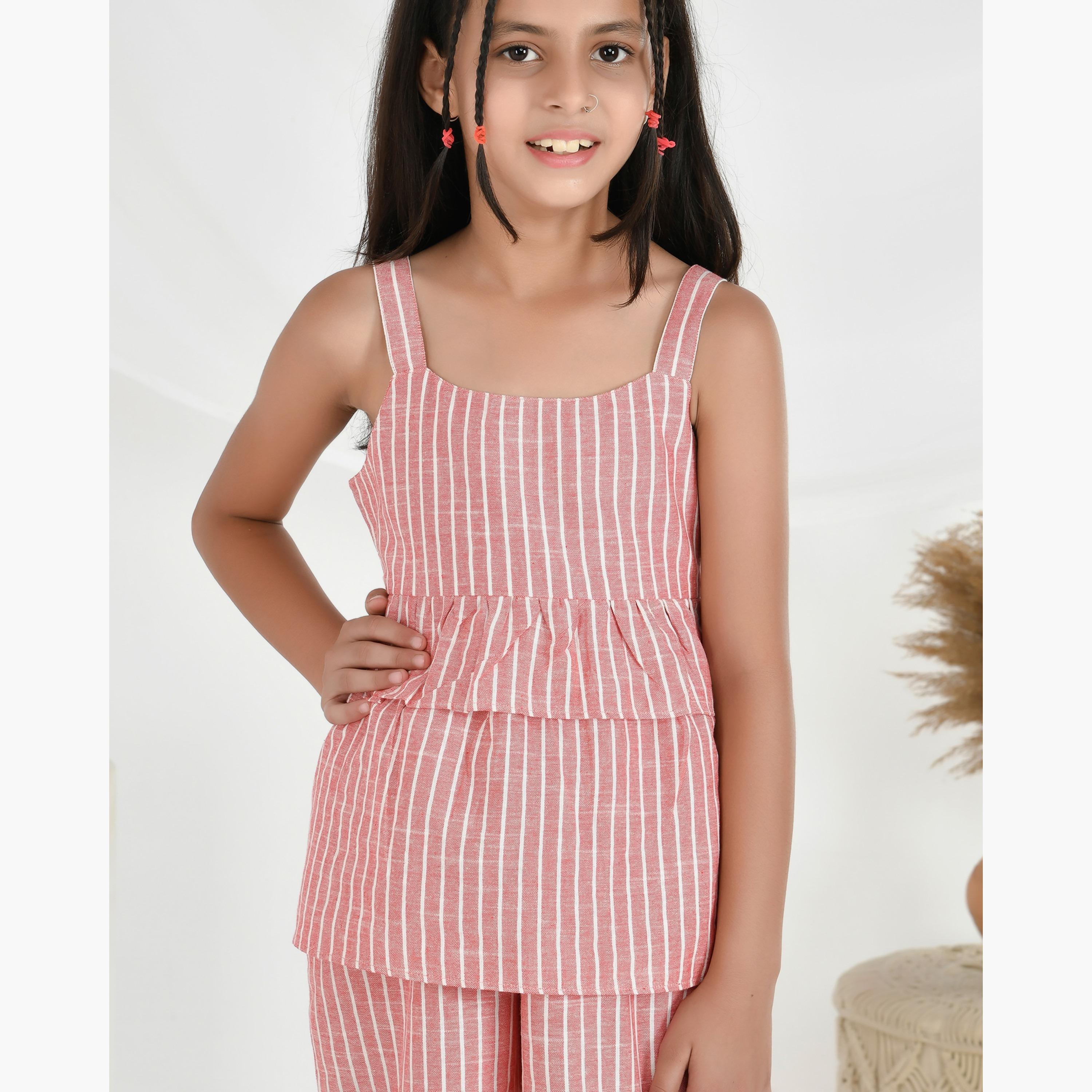Babyqlo Striped Top and Palazzo Set-girls-clothing-setsandcoords-image-3