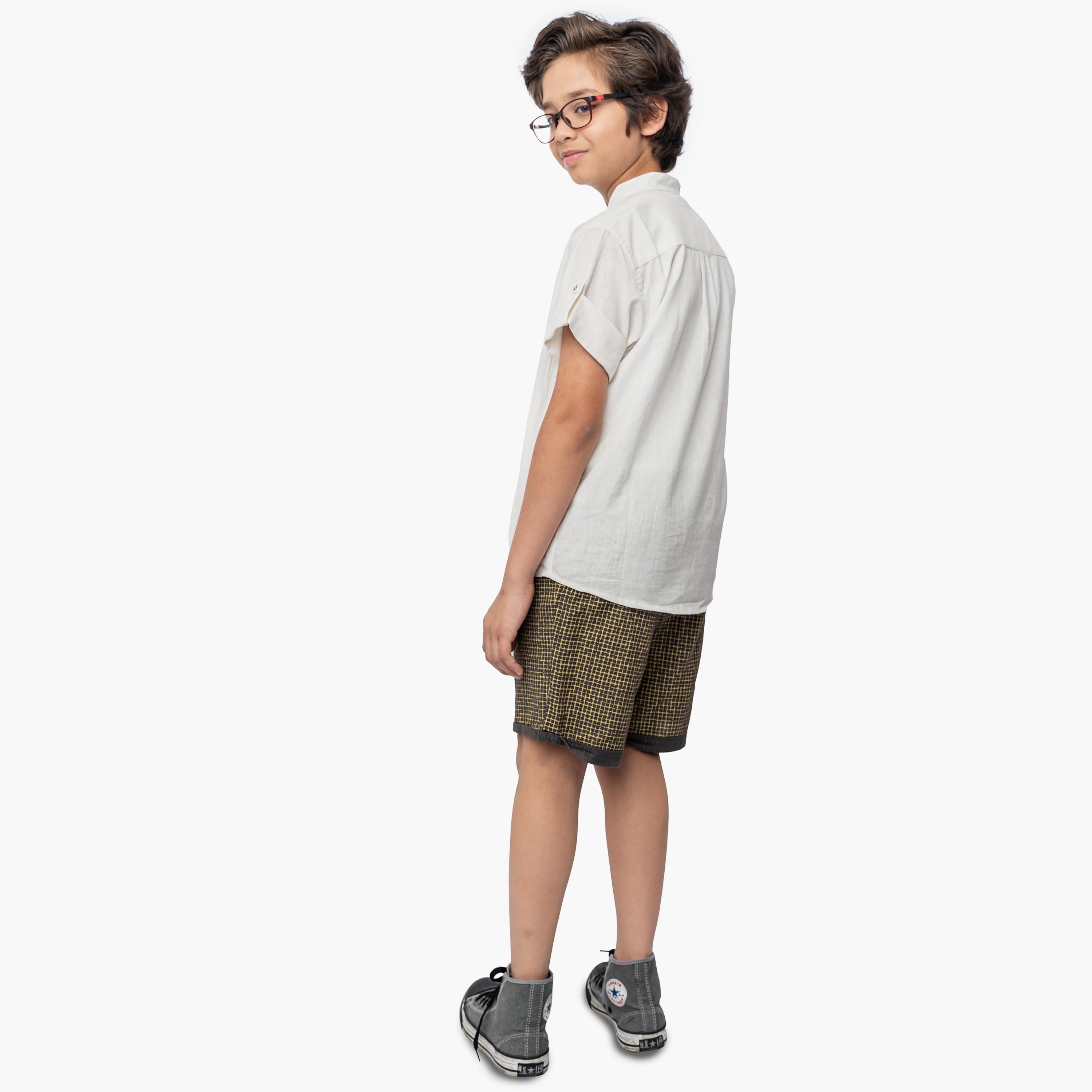 Babyqlo Shirt with Palm Trees Embroidery and Short Set-boys-clothing-setsandcoords-image-2