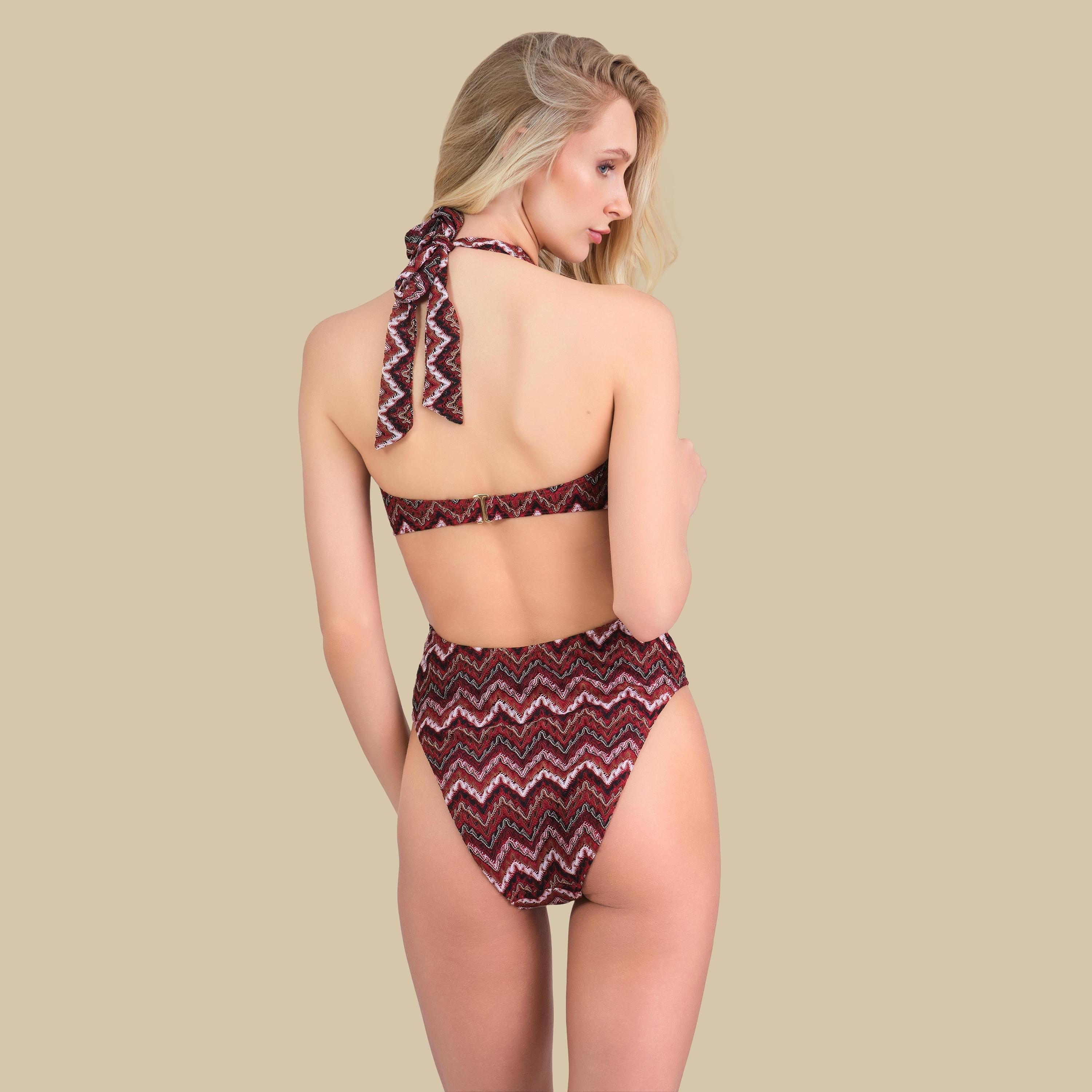 بدلة سباحة نسائية قطعة واحدة بنقشة متعرجة حمراء من إيسلا اند إيفي-women-clothing-swimandbeach-swimsuits-image-4